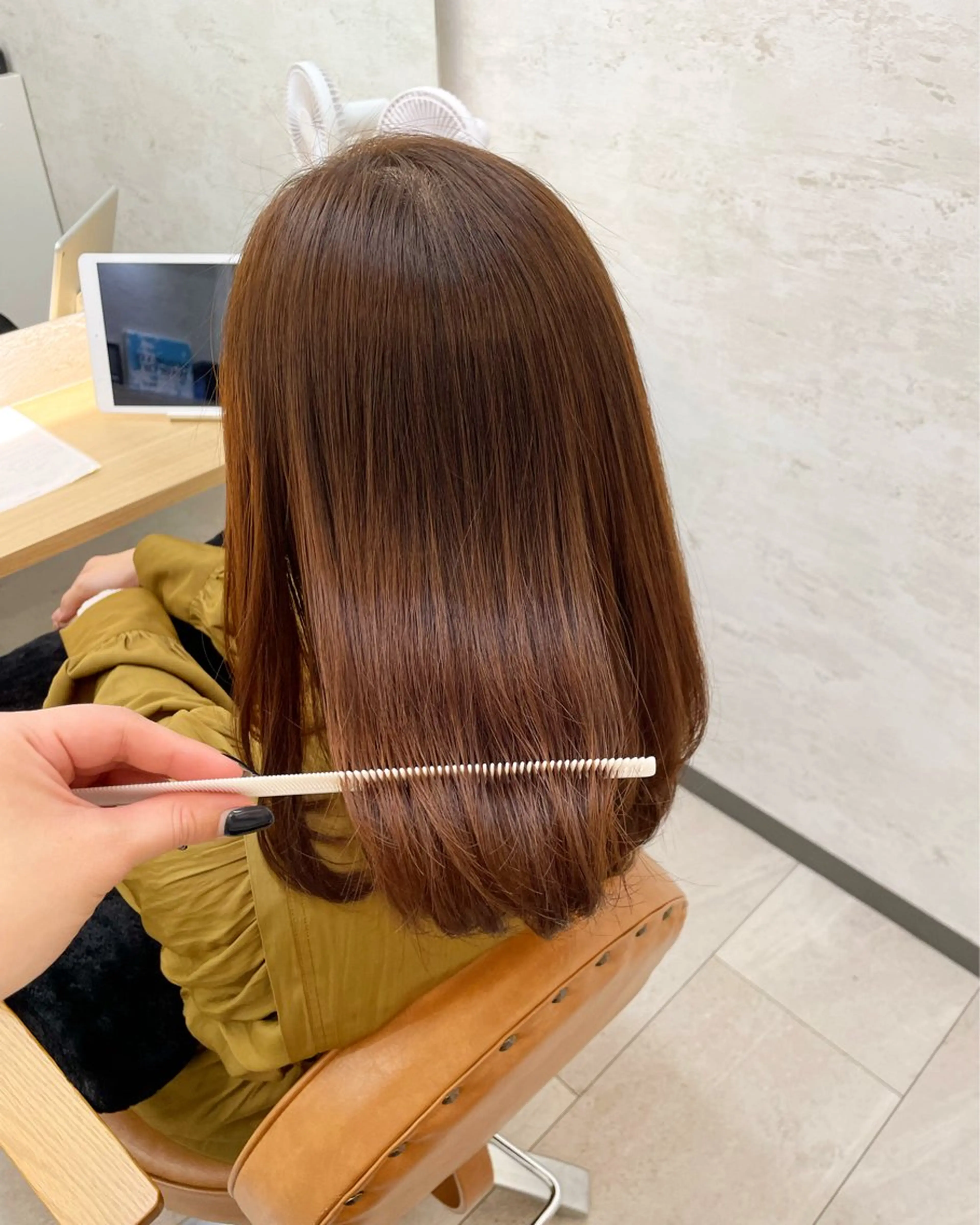 セミロング トリートメント 縮毛矯正 トリートメント 高橋 芽衣のヘアスタイル