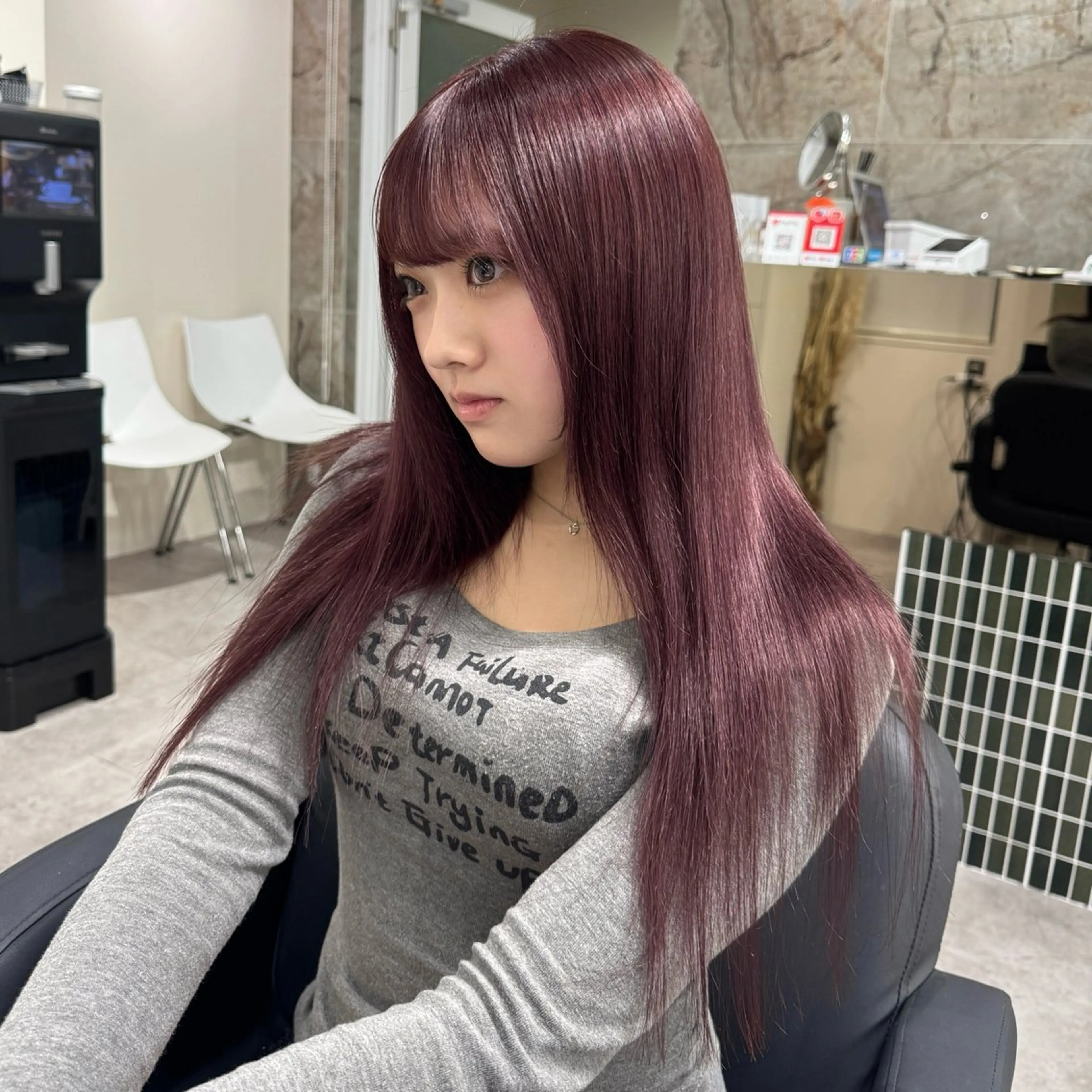 ロング カラー カット ヘアカラー トリートメント 🎀髪質改善×韓国レ イヤー×透明感/米田のヘアスタイル