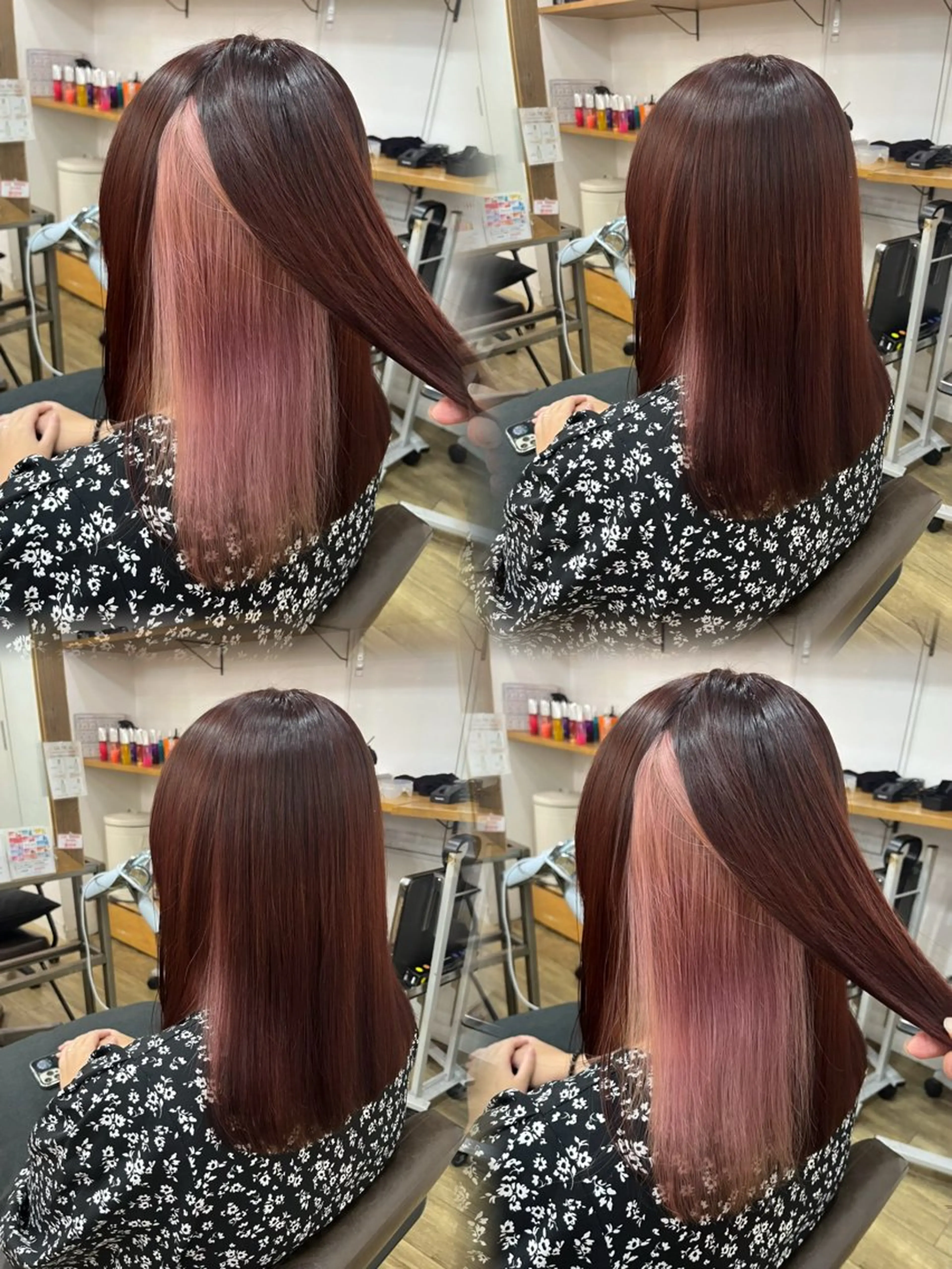 ロング カラー ブラウンカラー ピンクカラー カット ヘアカラー トリートメント 似合わせ/ブリーチ/ ミクෆ‪のヘアスタイル