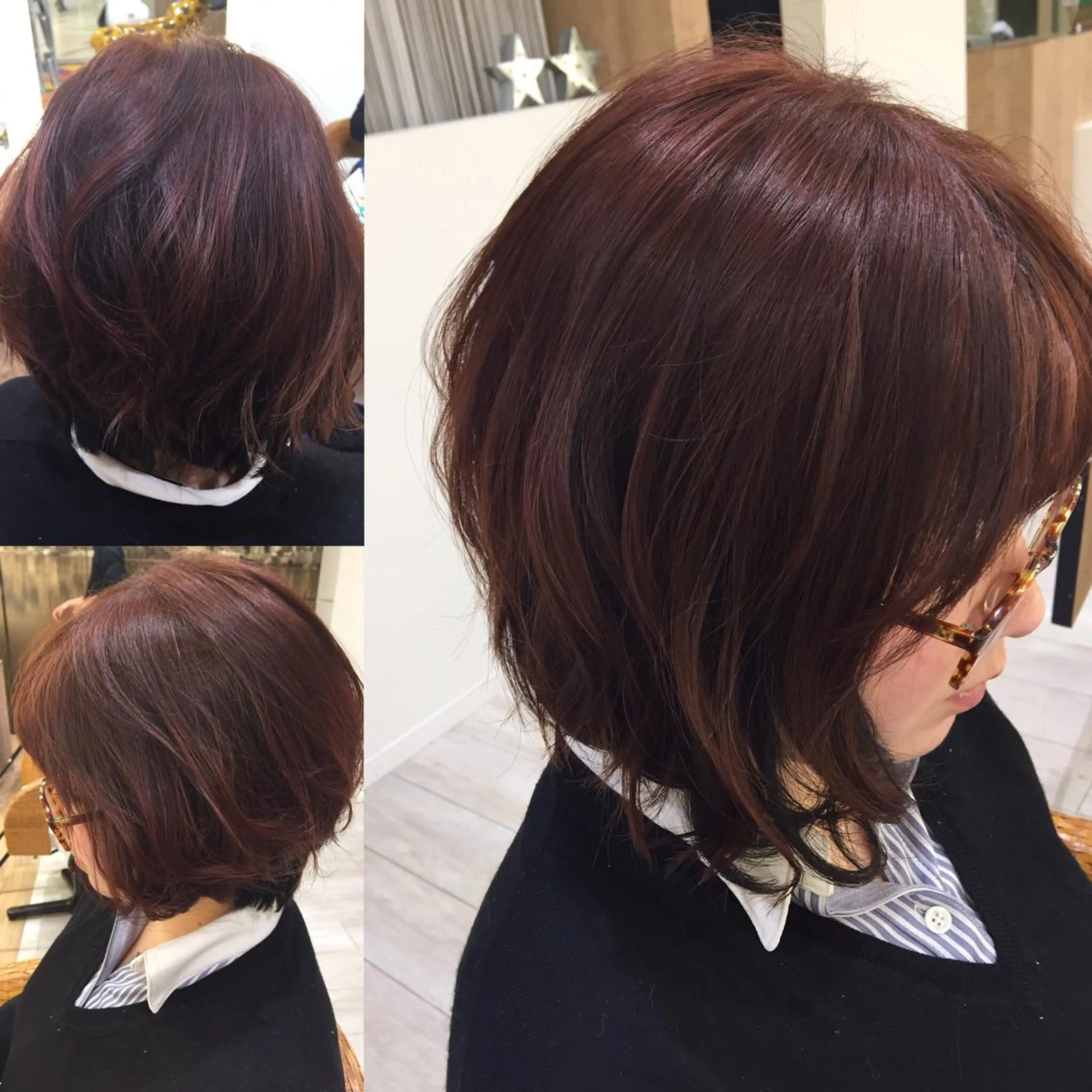
![ショート カラー ヘアアレンジ 黒髪 イルミナカラー インナーカラー ボブ カット ヘアカラー トリートメント 山北 咲子のヘアスタイル