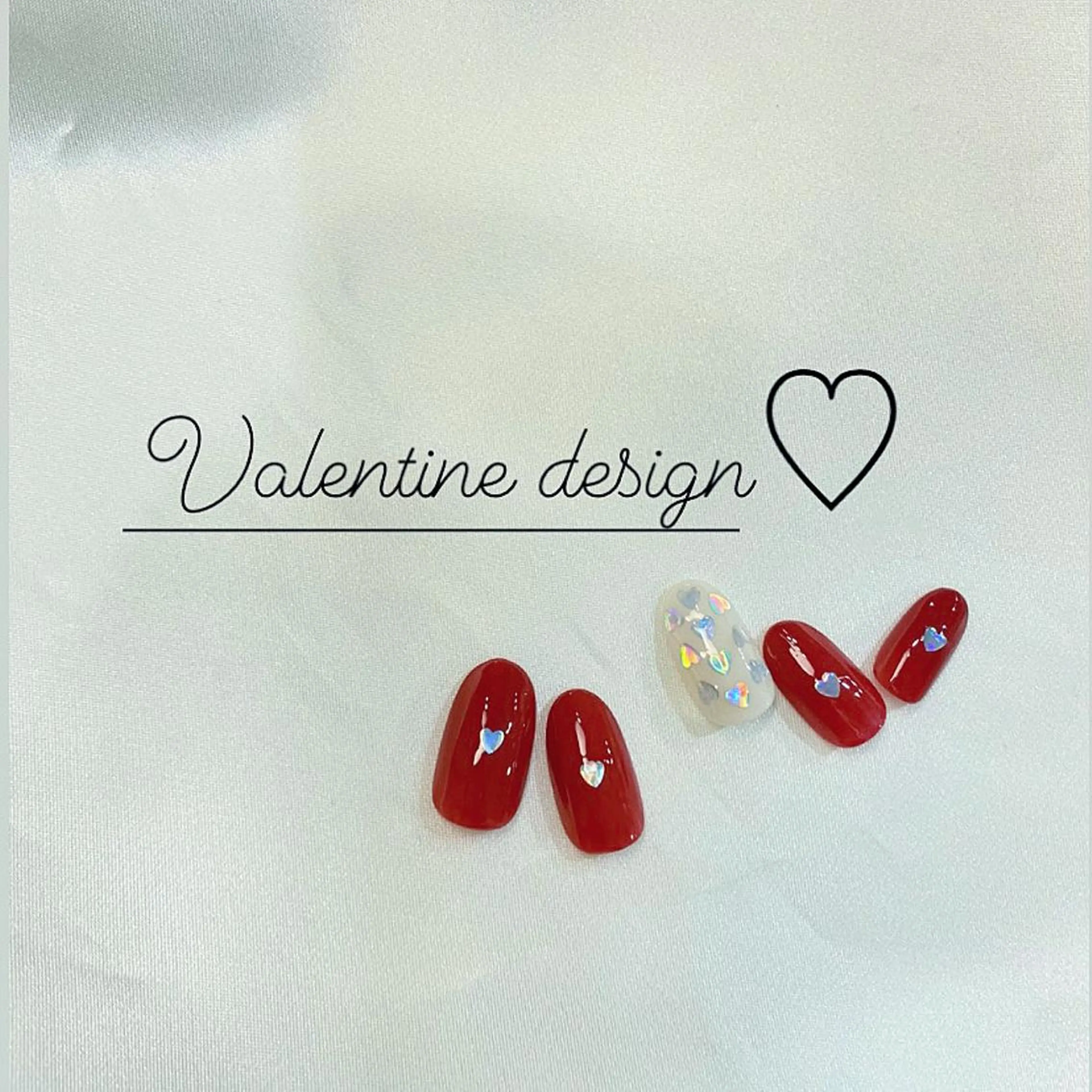 ネイル ハート ニュアンスネイル バレンタイン loulou _nail所属・葛西 知佳のネイルデザイン
