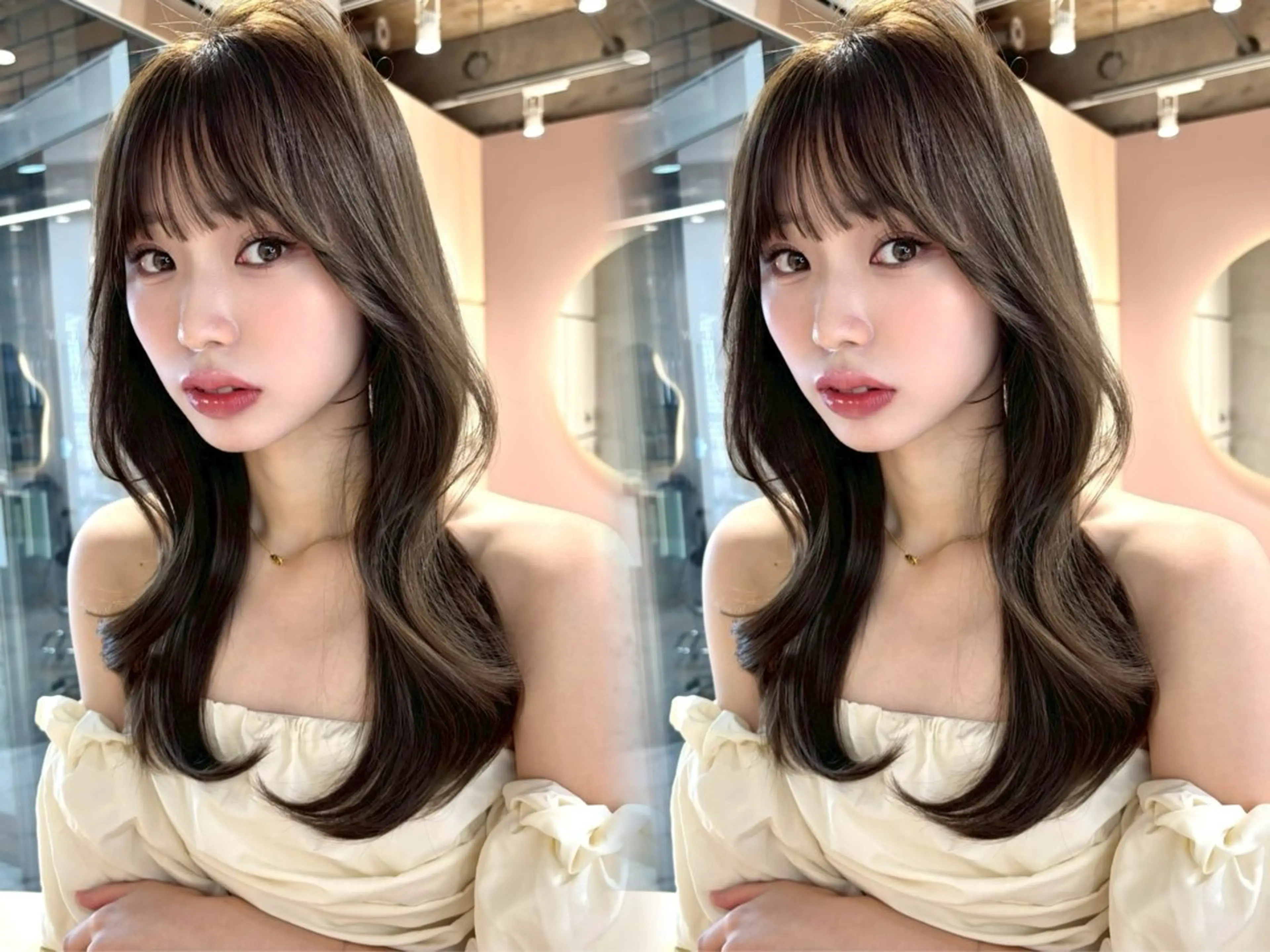 ロング ミスズ トレンド✨ カット🩵🩶のヘアスタイル