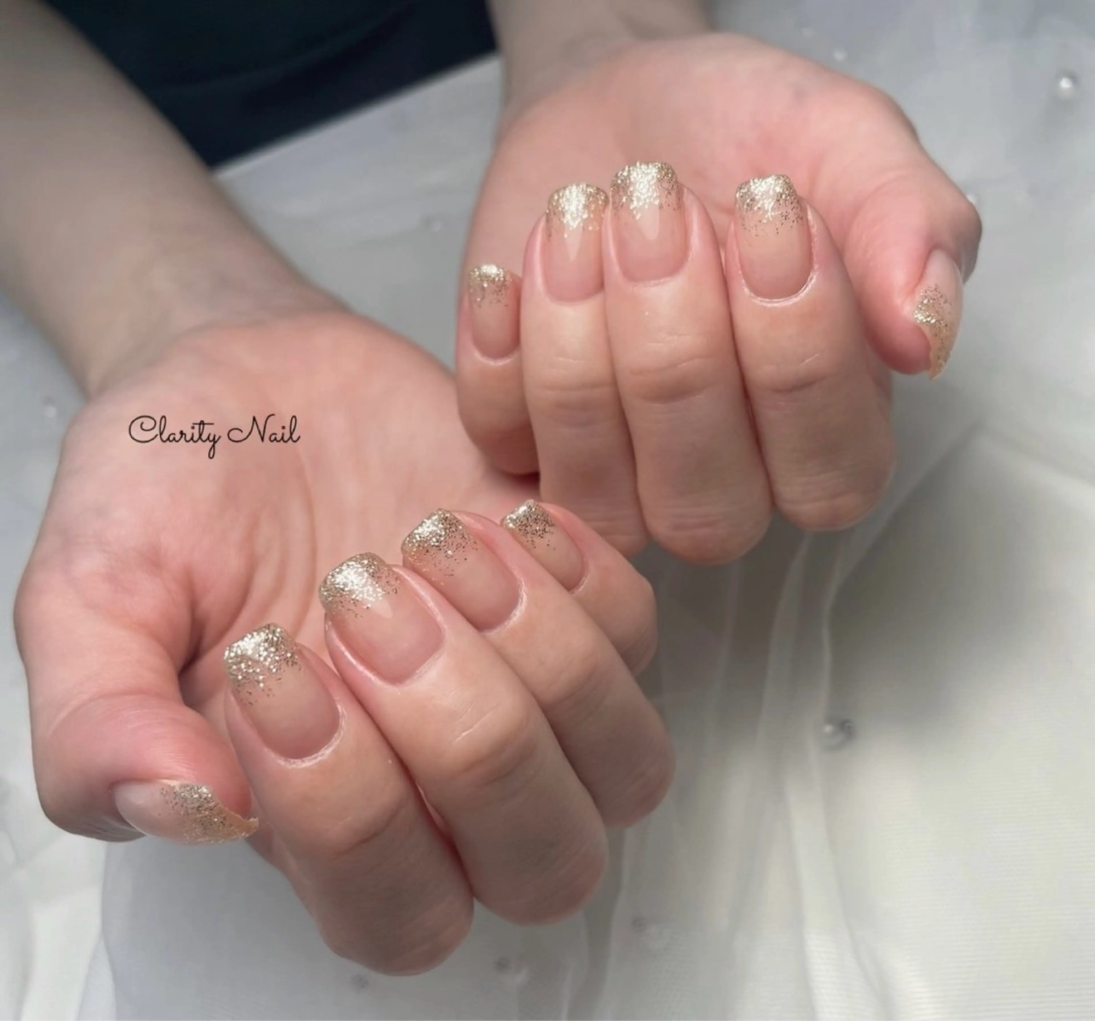 ネイル グラデーション ラメ(グリッター) ラメグラデーション ハンドネイル Clarity Nailのネイルデザイン