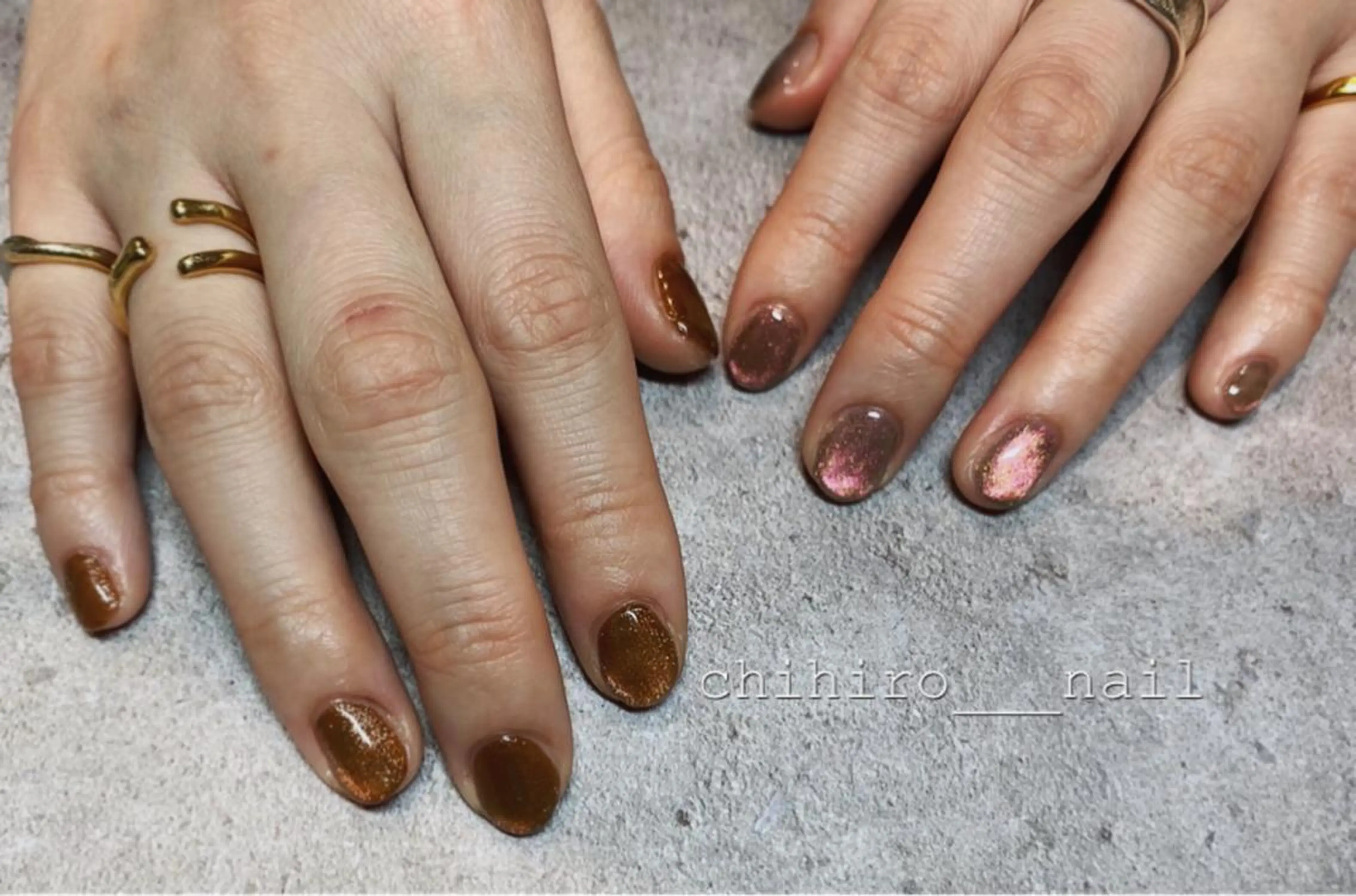 ショート カラー ネイル アートネイル 桜ネイル フレンチネイル ジェルネイル マグネットネイル ハンドネイル beauty salon ma'am所属・chihiro 小路ネイルのネイルデザイン