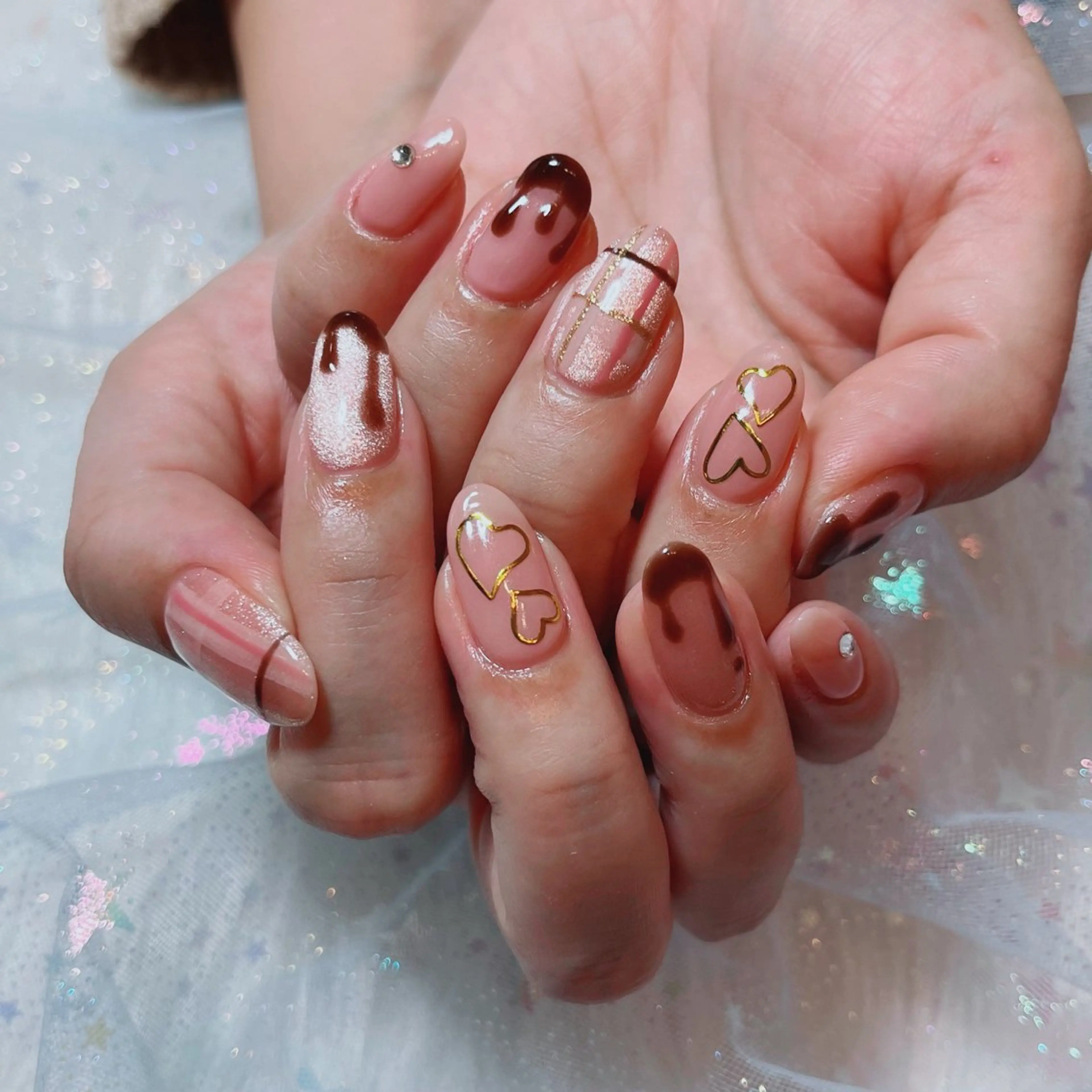 ネイル ロングネイル バレンタイン ruirui.naildesign所属・RUI ☆のネイルデザイン