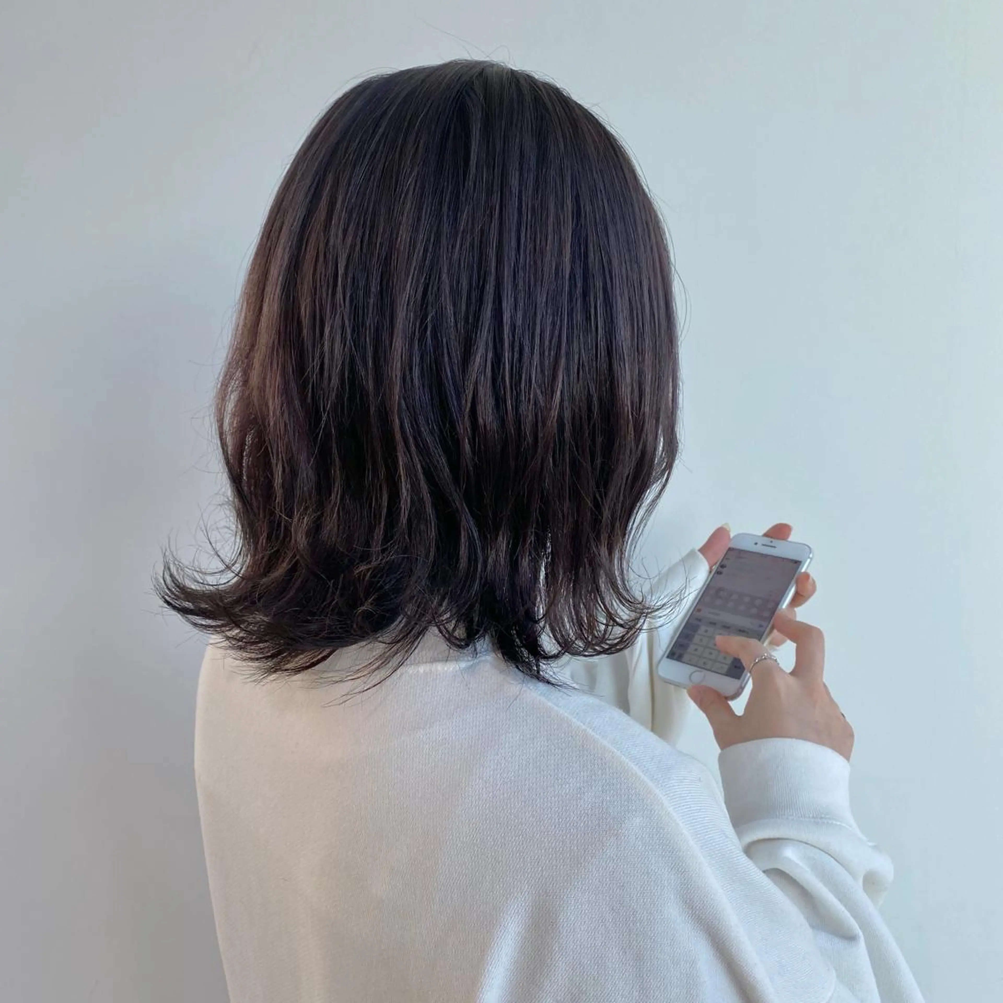 ミディアム カラー ブラウンカラー ラベンダーカラー ラベンダーブラウン 神奈川大学最寄り白楽 三本松巧のヘアスタイル