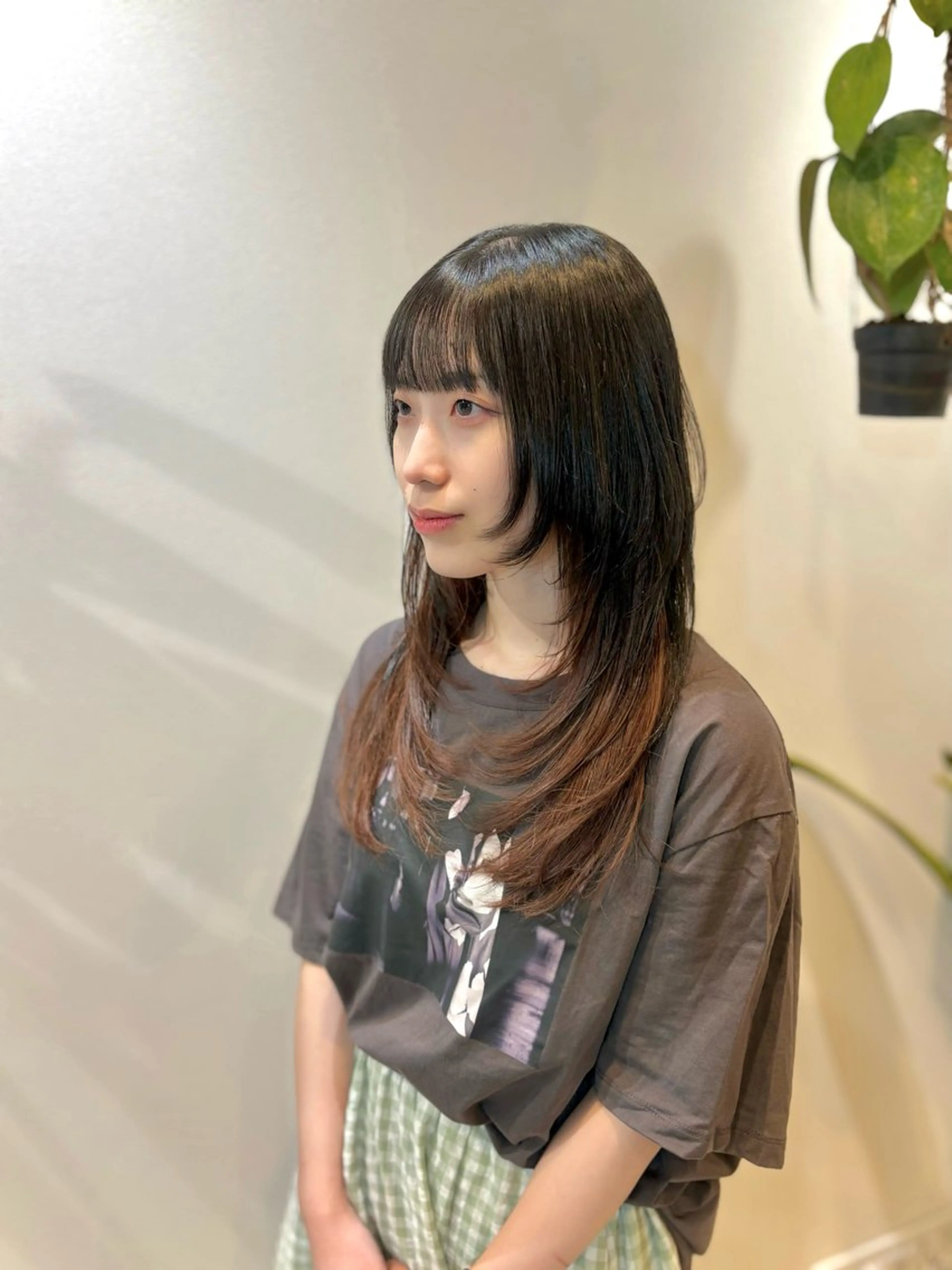 ロング 顔周りカット レイヤーカット カット ヘアカラー トリートメント ショート/レイヤー/ ボブ/安本和史のヘアスタイル