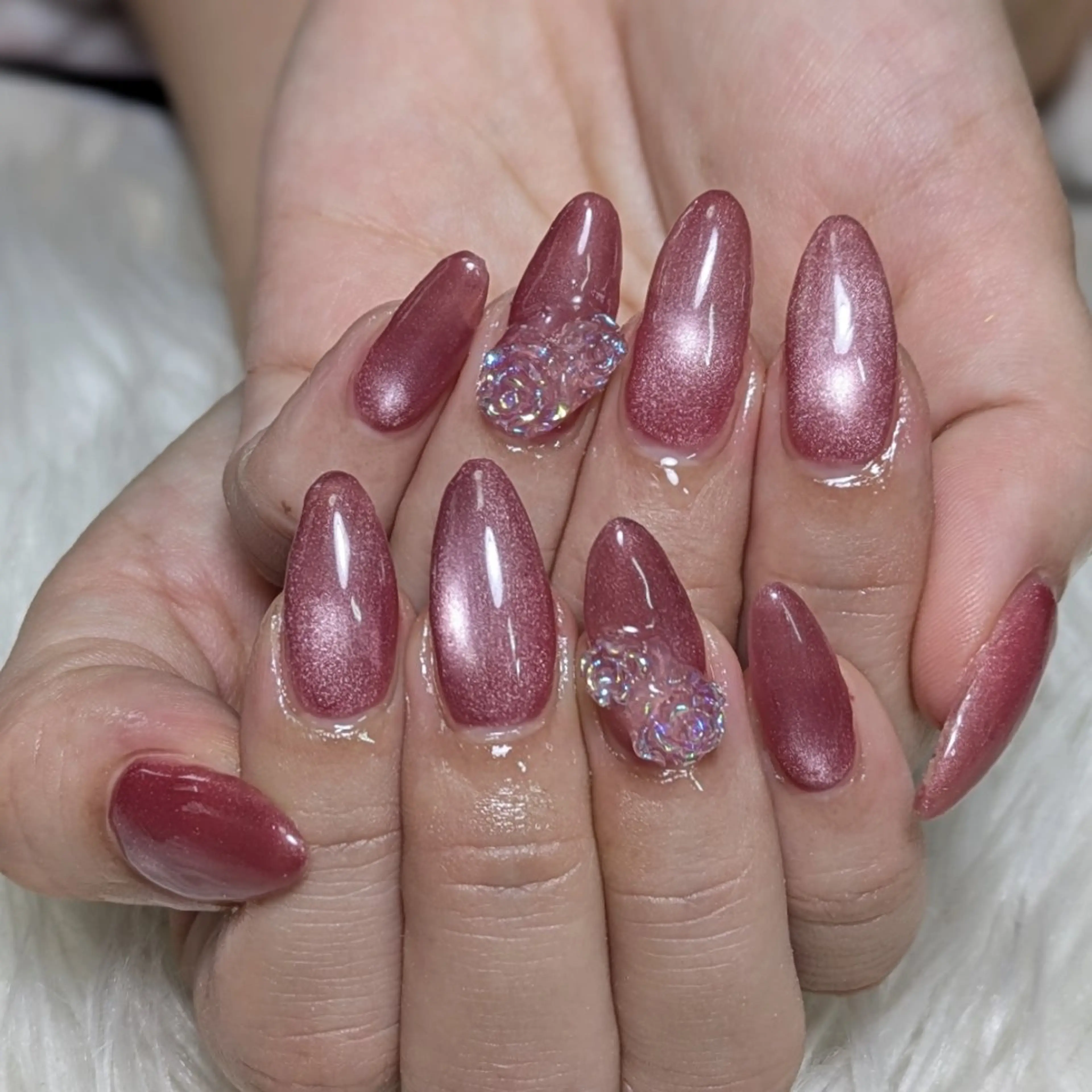 ネイル ロングネイル マグネットネイル ワンカラーネイル ハンドネイル m&pPrivate nailsalonのネイルデザイン