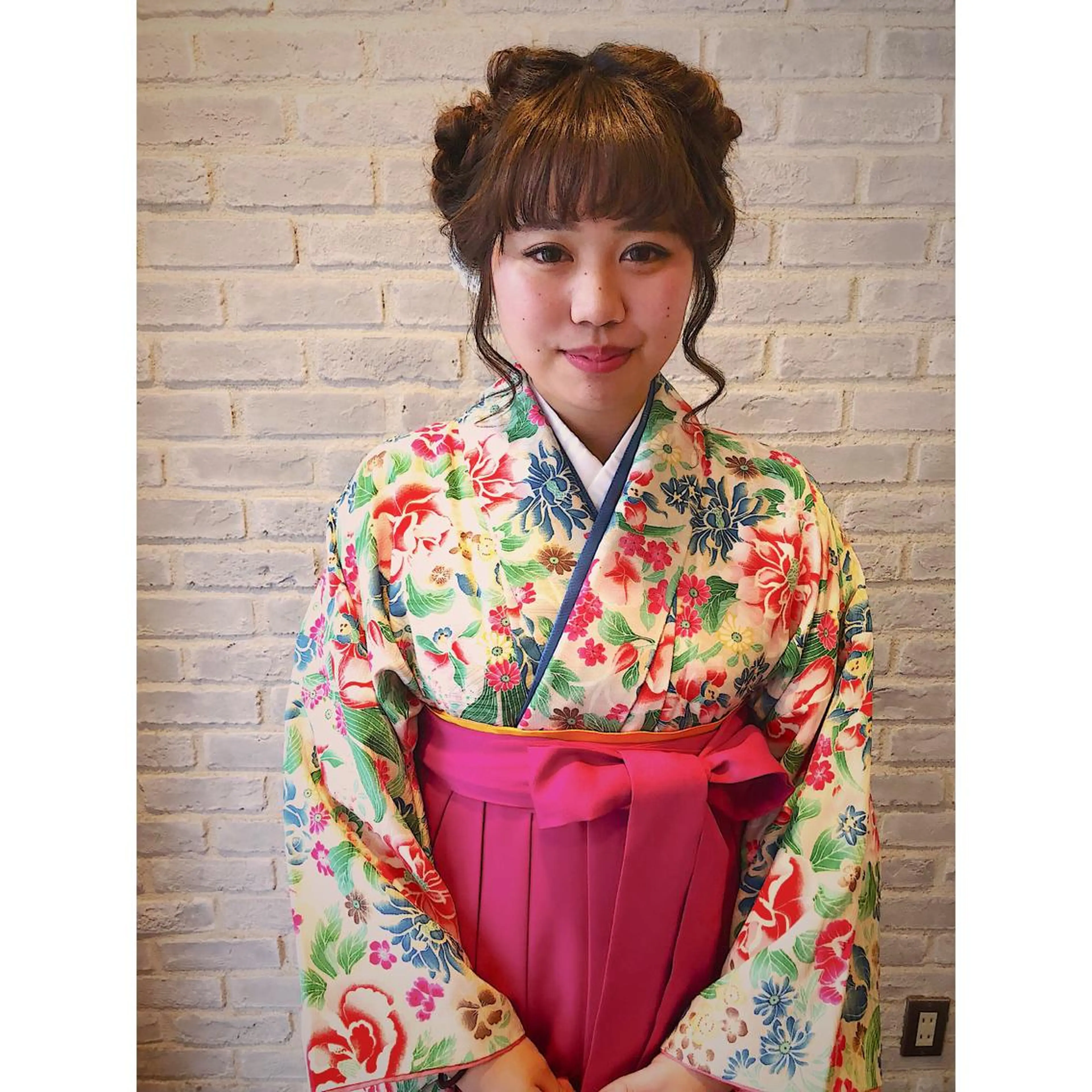 セミロング カラー パーマ ヘアアレンジ 藤井 菜緒のヘアスタイル