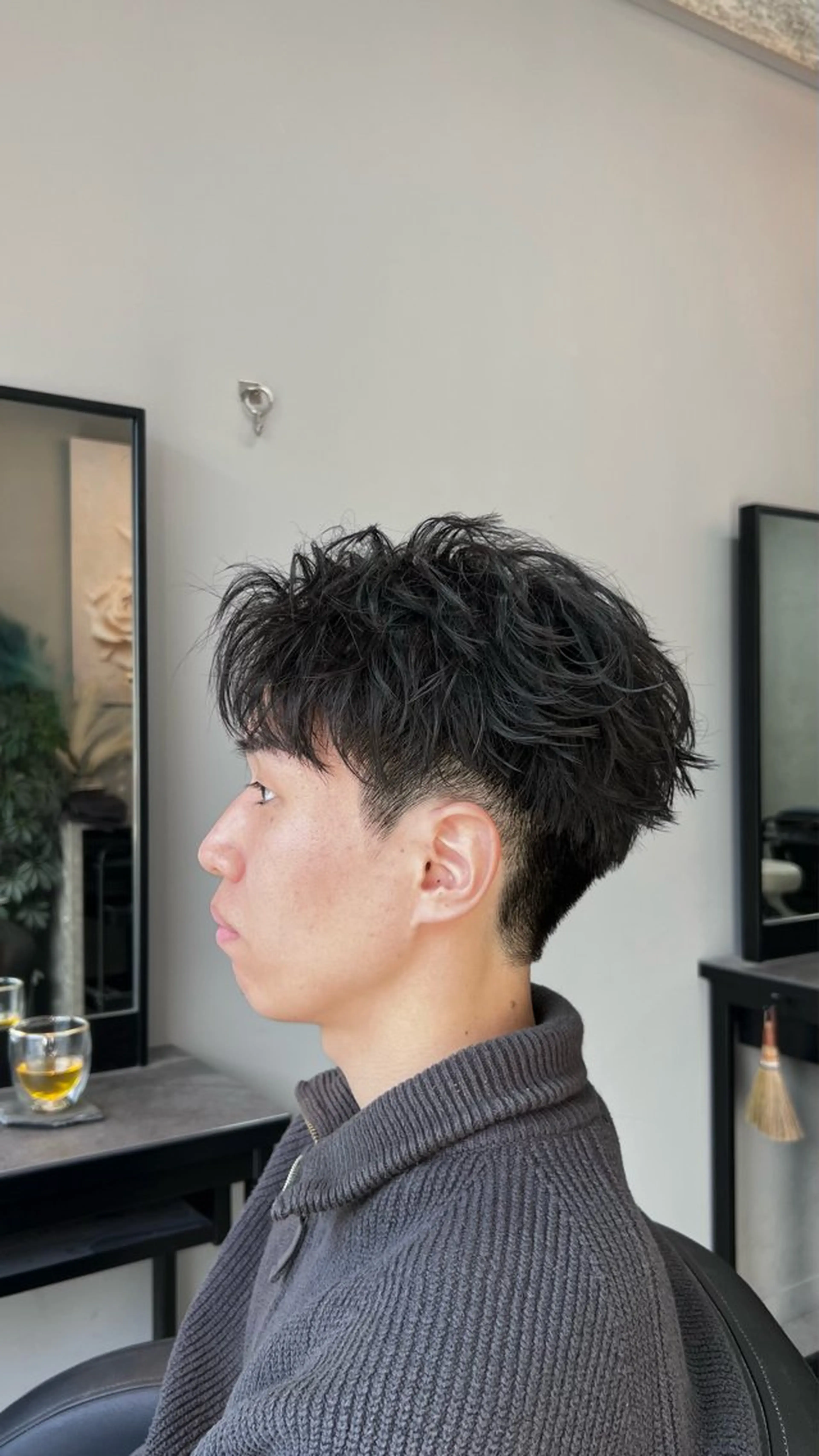 ショート パーマ メンズ センターパート メンズパーマ Alo所属・💥メンズパーマ /表参道/モント💥のヘアスタイル