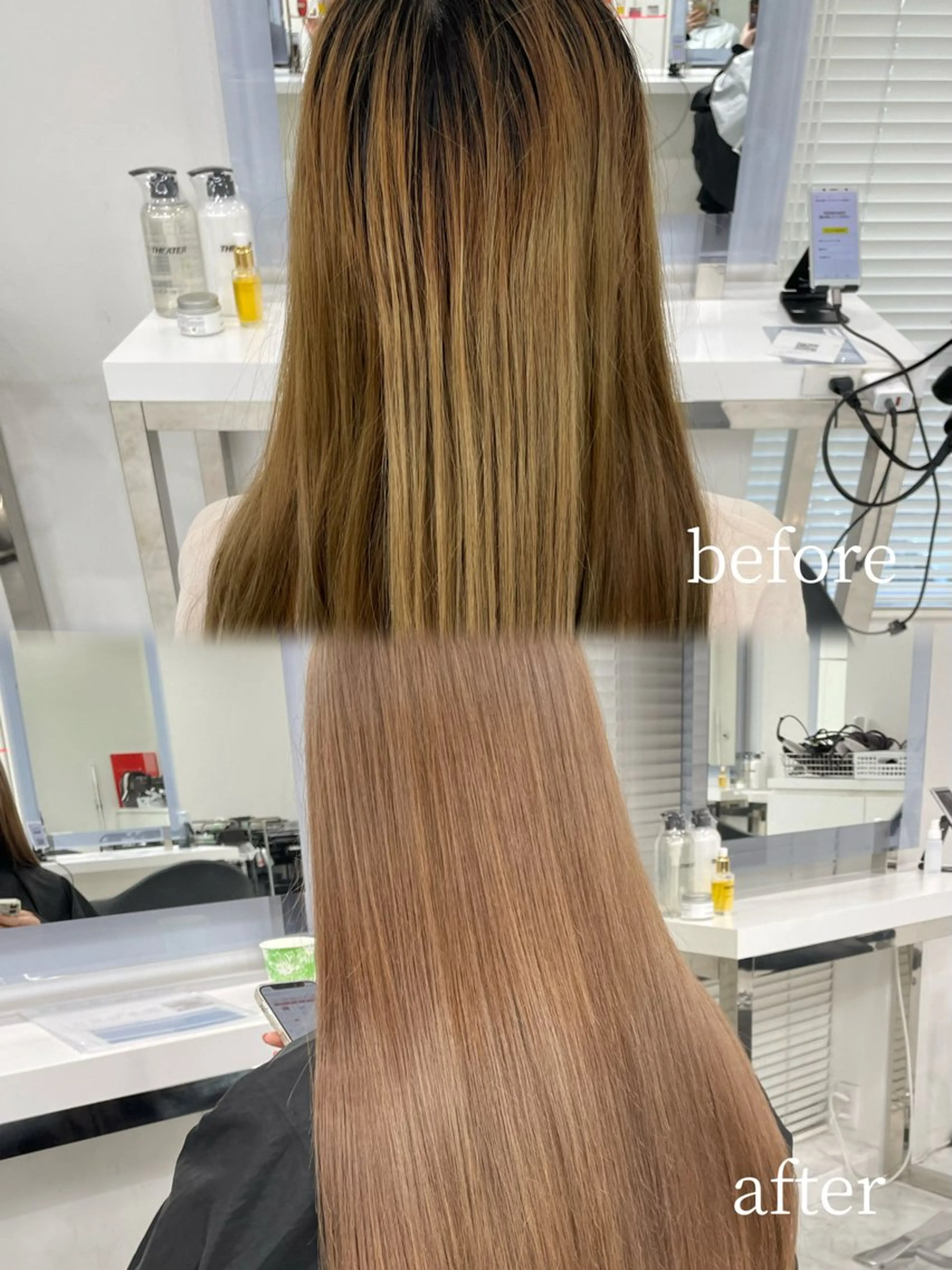 セミロング カラー ヘアアレンジ ヘアカラー トリートメント ヘッドスパ nana【艶髪】/ 顔まわり/縮毛矯正のヘアスタイル