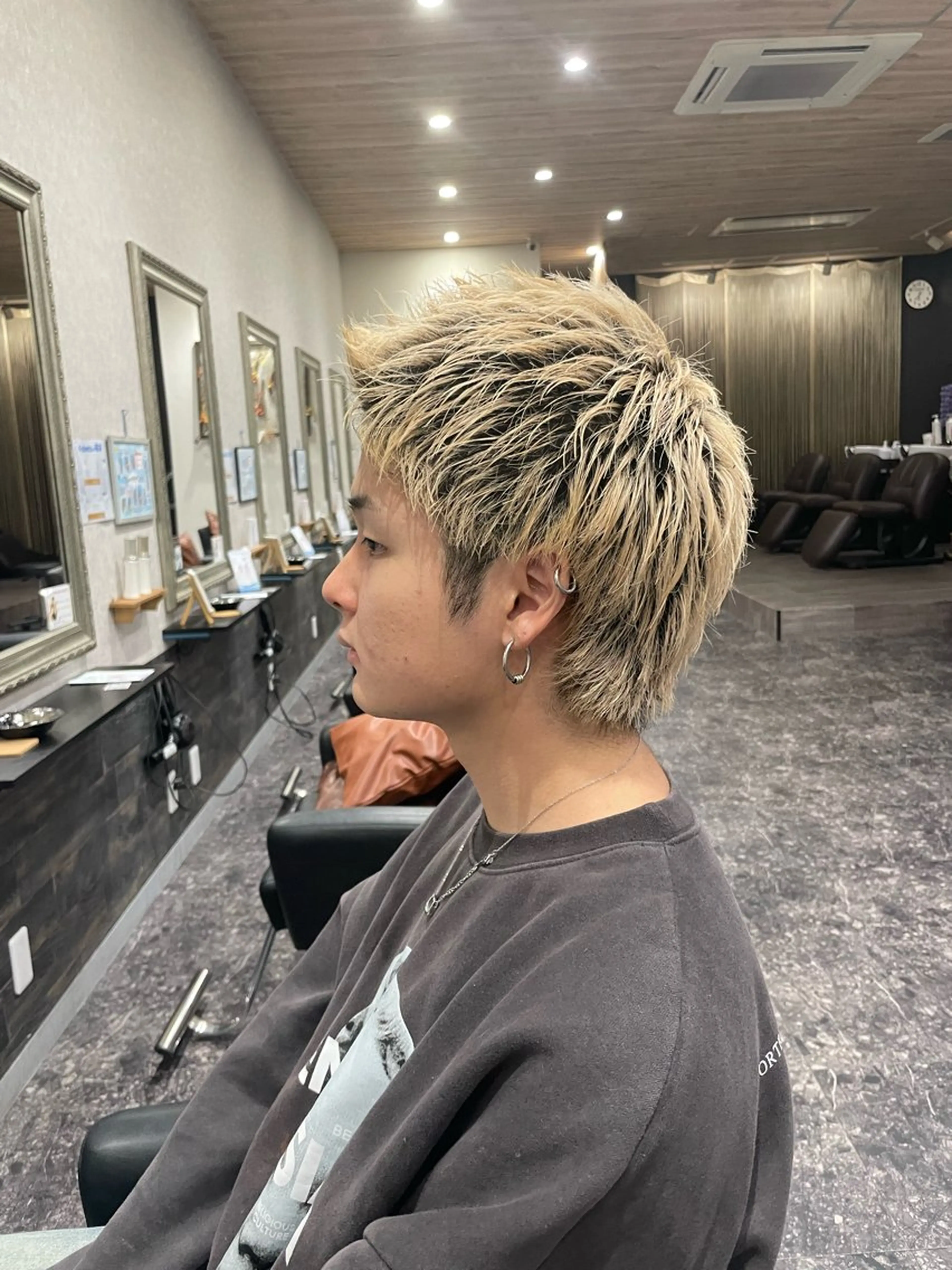 メンズ メンズウルフカット ウルフカット 庄 優馬のヘアスタイル