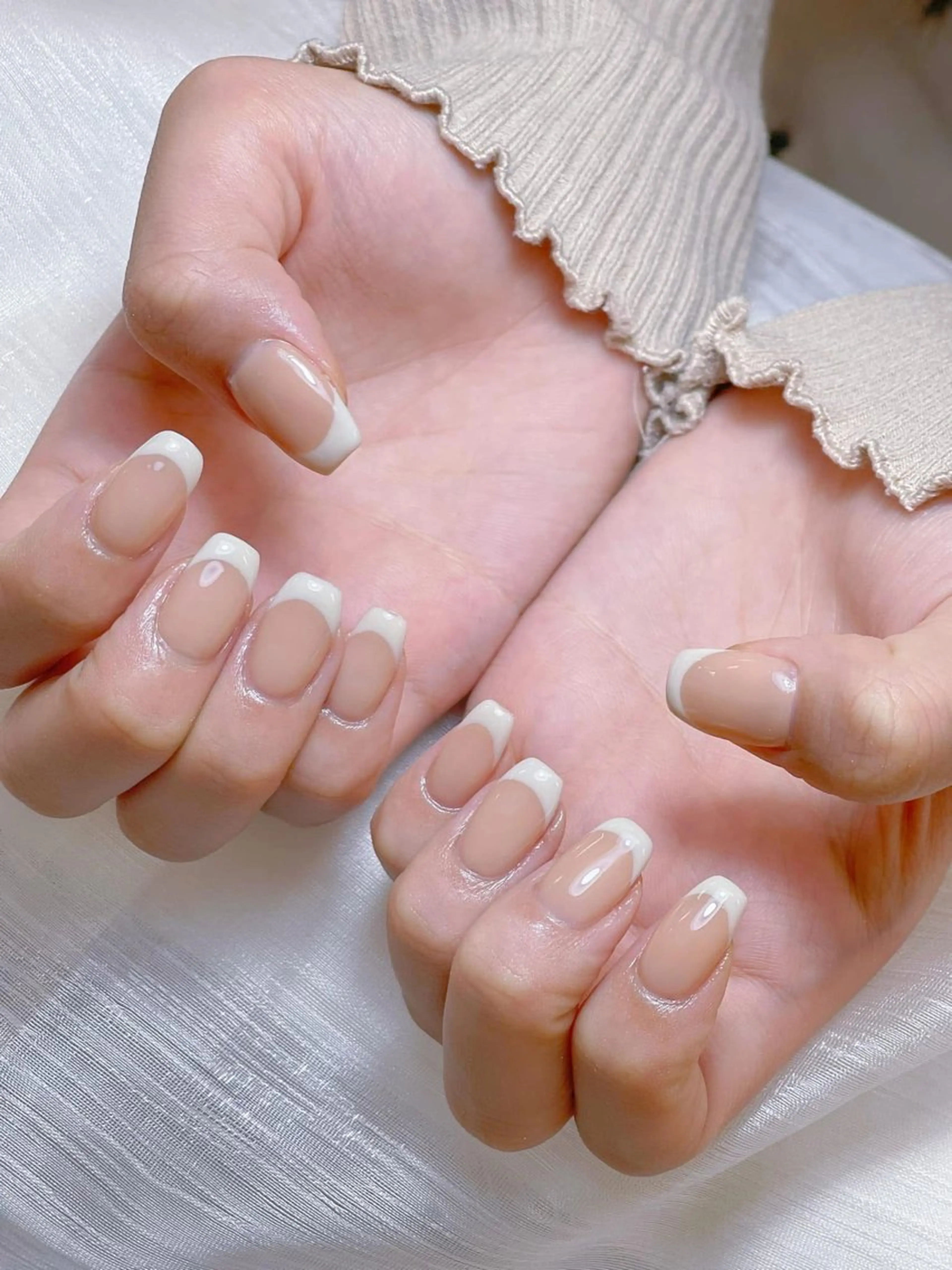 ネイル チークネイル フレンチネイル グラデーション キラキラネイル 韓国ネイル ハンドネイル HIKARI HANA NAIL所属・HIKARIHANA NAILのネイルデザイン