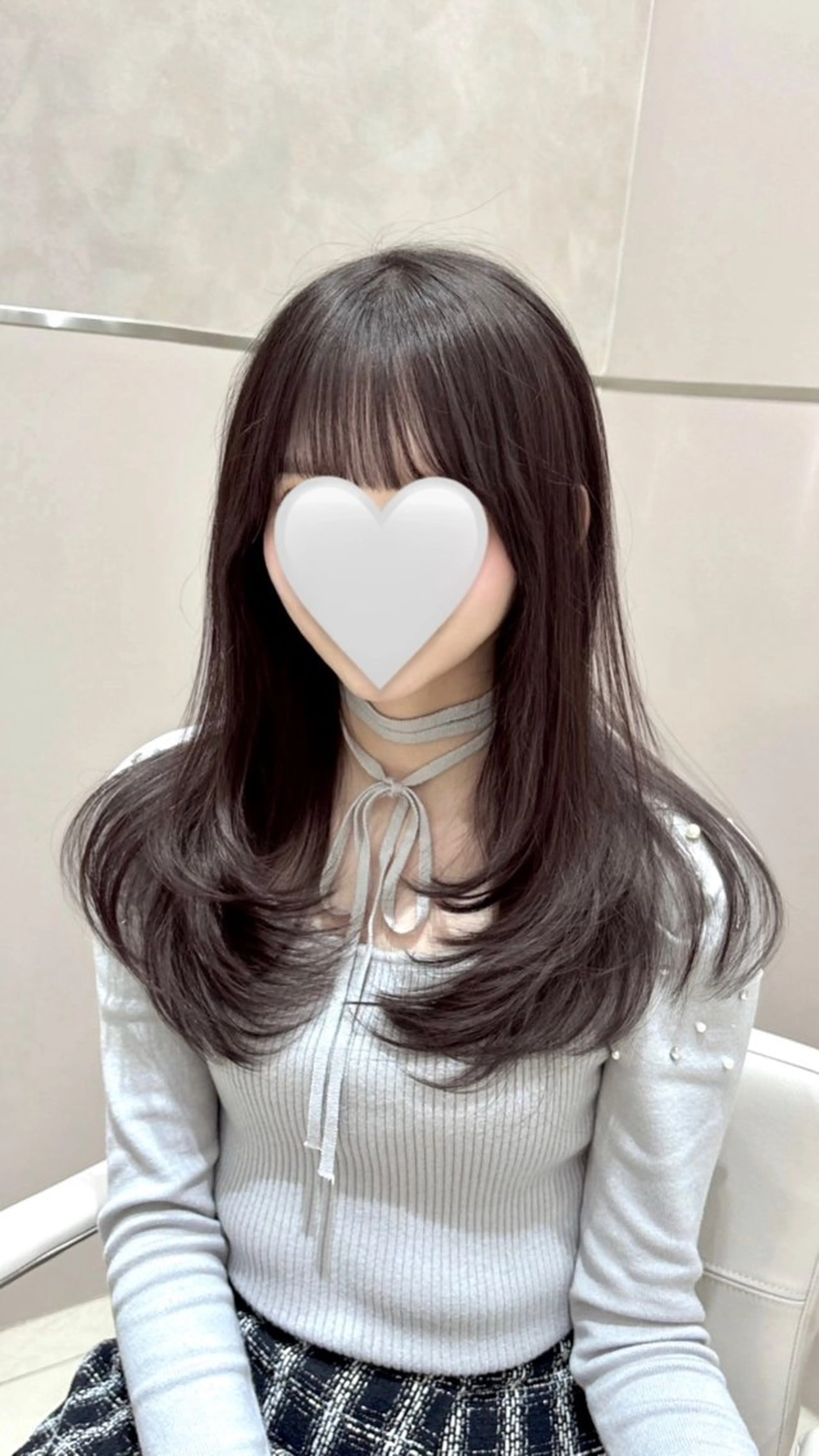 ロング カット ヘアカラー トリートメント 韓国風/ 柴田礼空のヘアスタイル