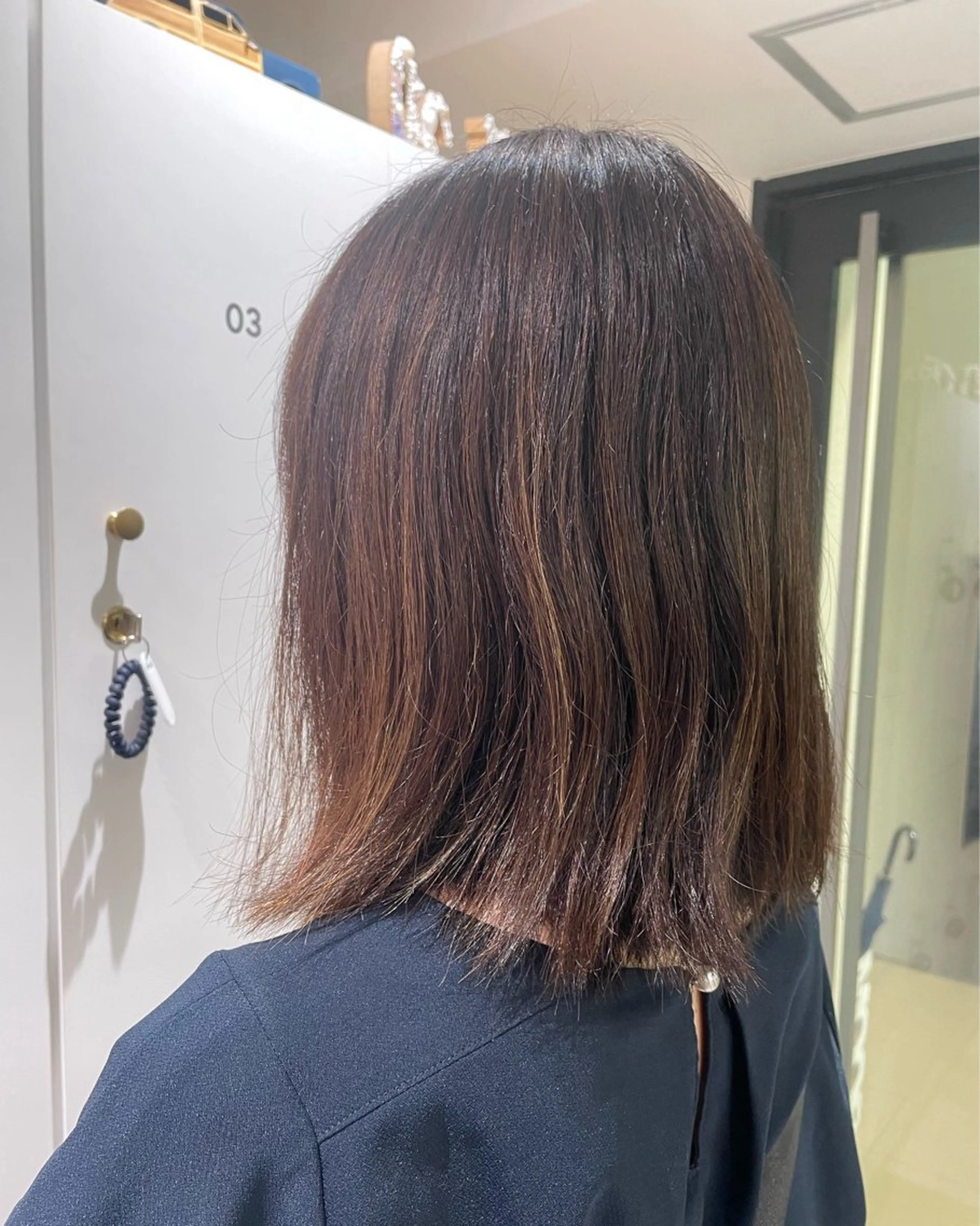 セミロング カラー ハイライトカラー ハイライト モデル募集中🍤 清水 美陽のヘアスタイル