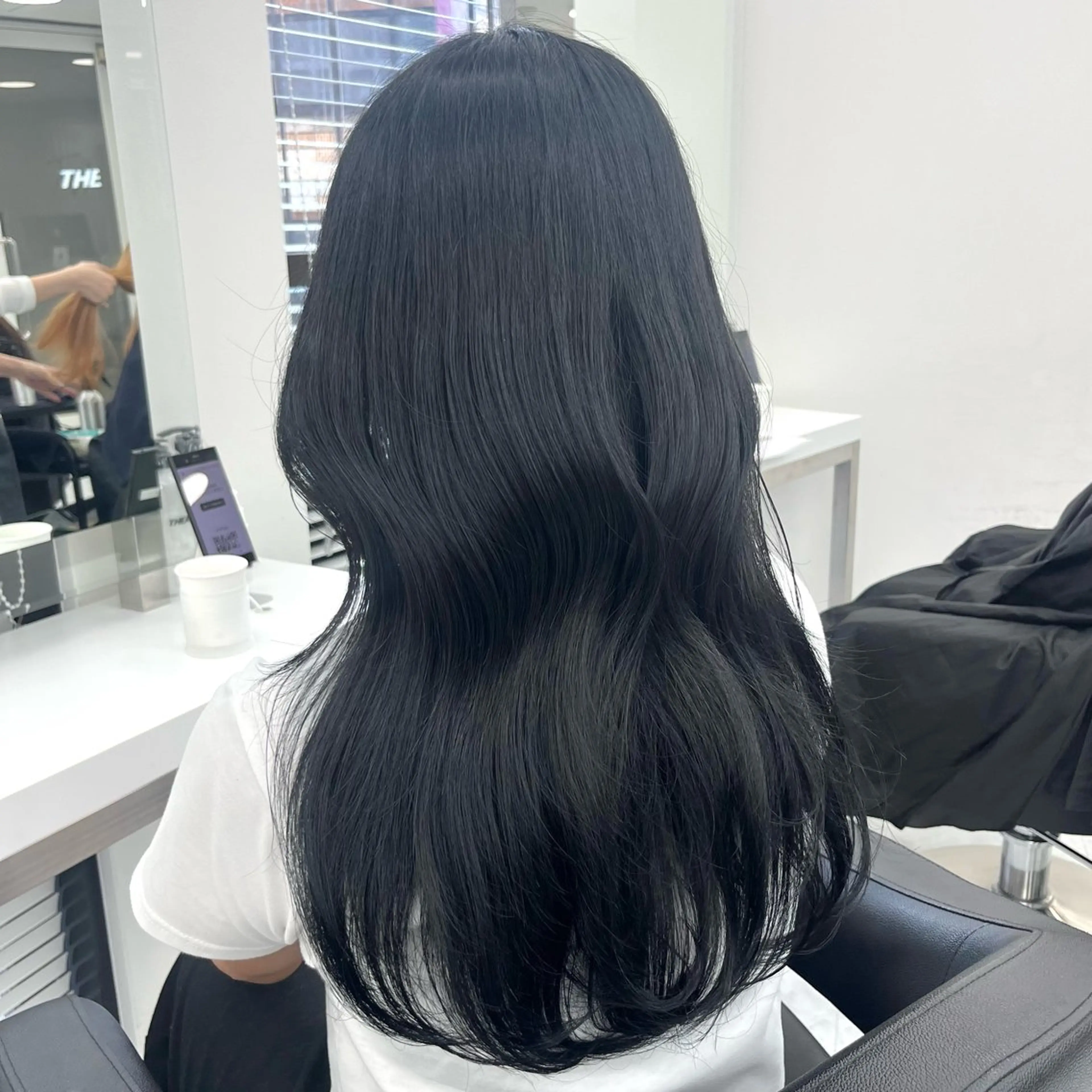 セミロング カラー ベージュカラー 黒髪 ブリーチ ブルーカラー ブルーブラック ヘアカラー ハイトーン/ 髪質改善/上質艶髪のヘアスタイル