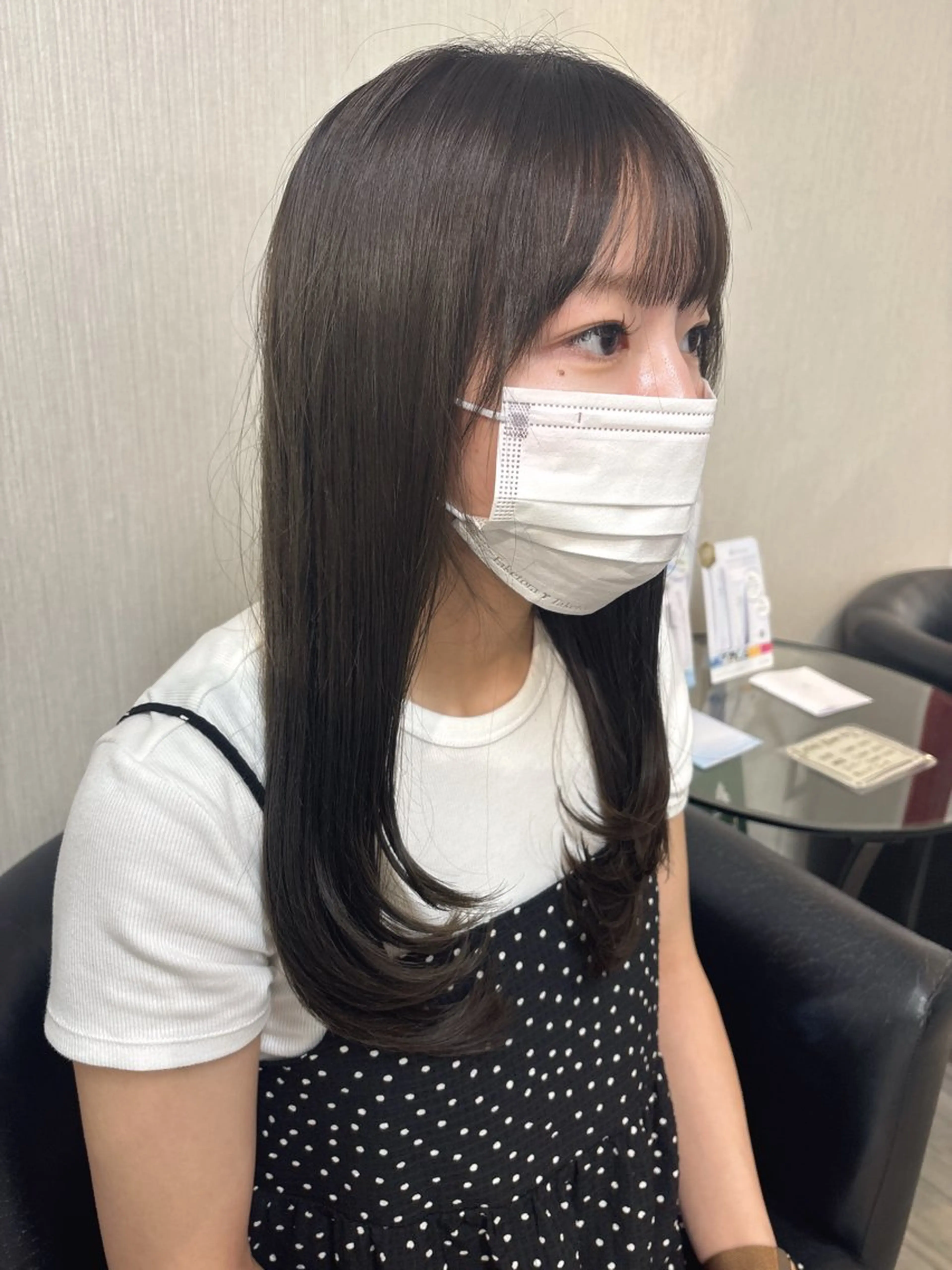 セミロング カット ヘアカラー ふんわりワンカール レイヤー/小寺葵のヘアスタイル