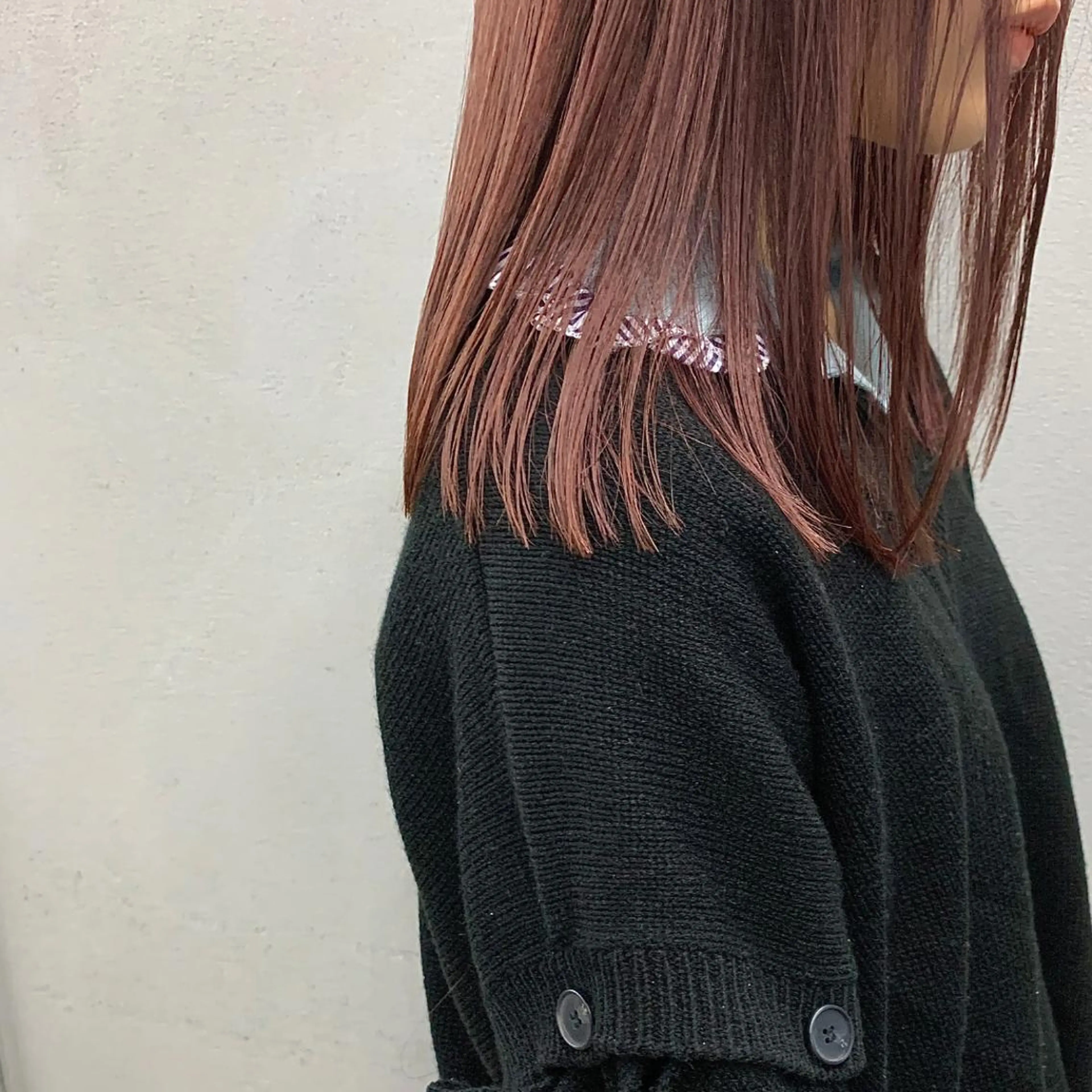 ミディアム カラー ピンクカラー お顔まわりカット🌱 emo.村松泉綺のヘアスタイル
