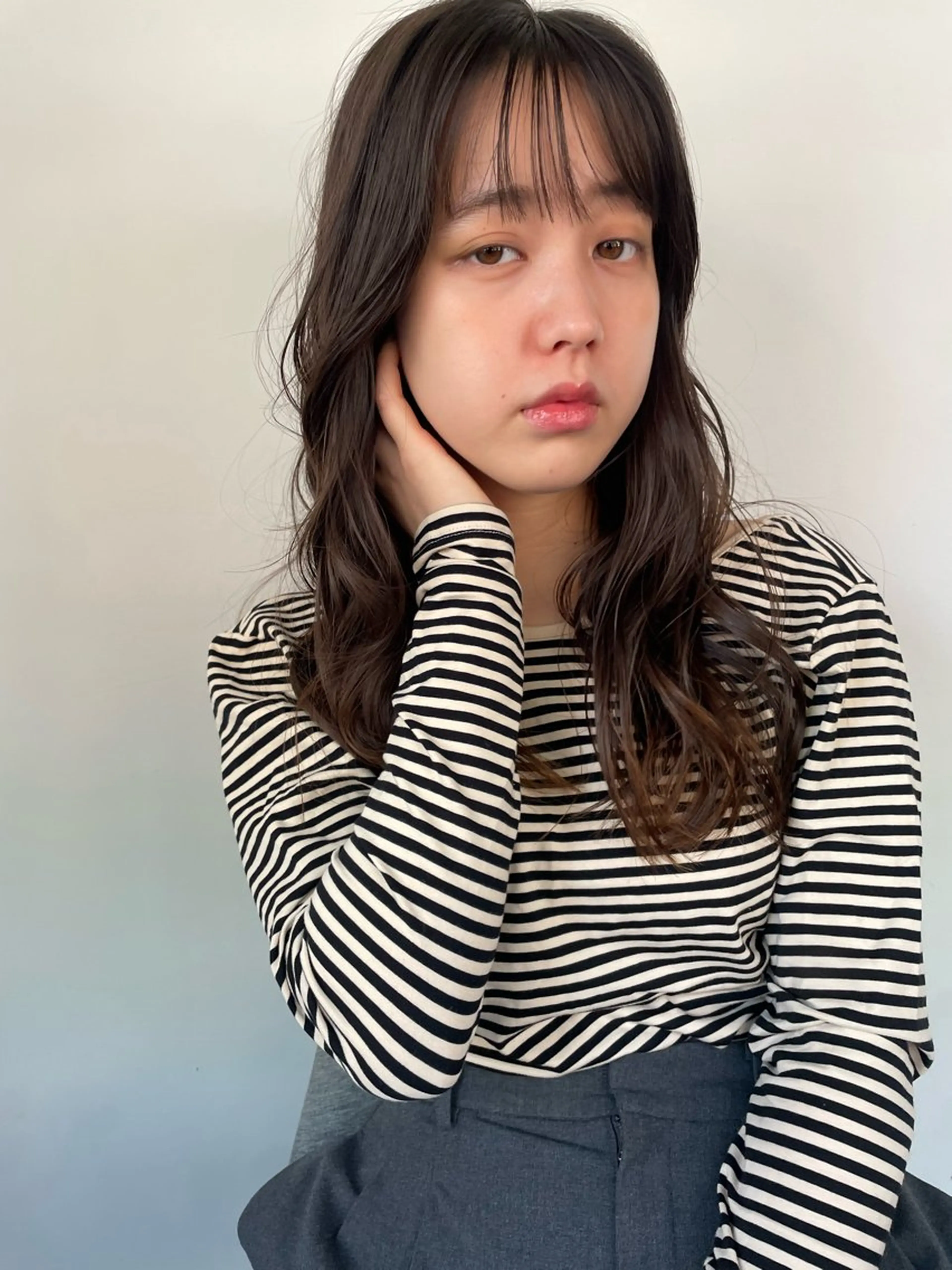 ミディアム カラー パーマ カット ヘアカラー パーマ トリートメント 🩰オリーブ/ ベージュ松本咲花🩰のヘアスタイル