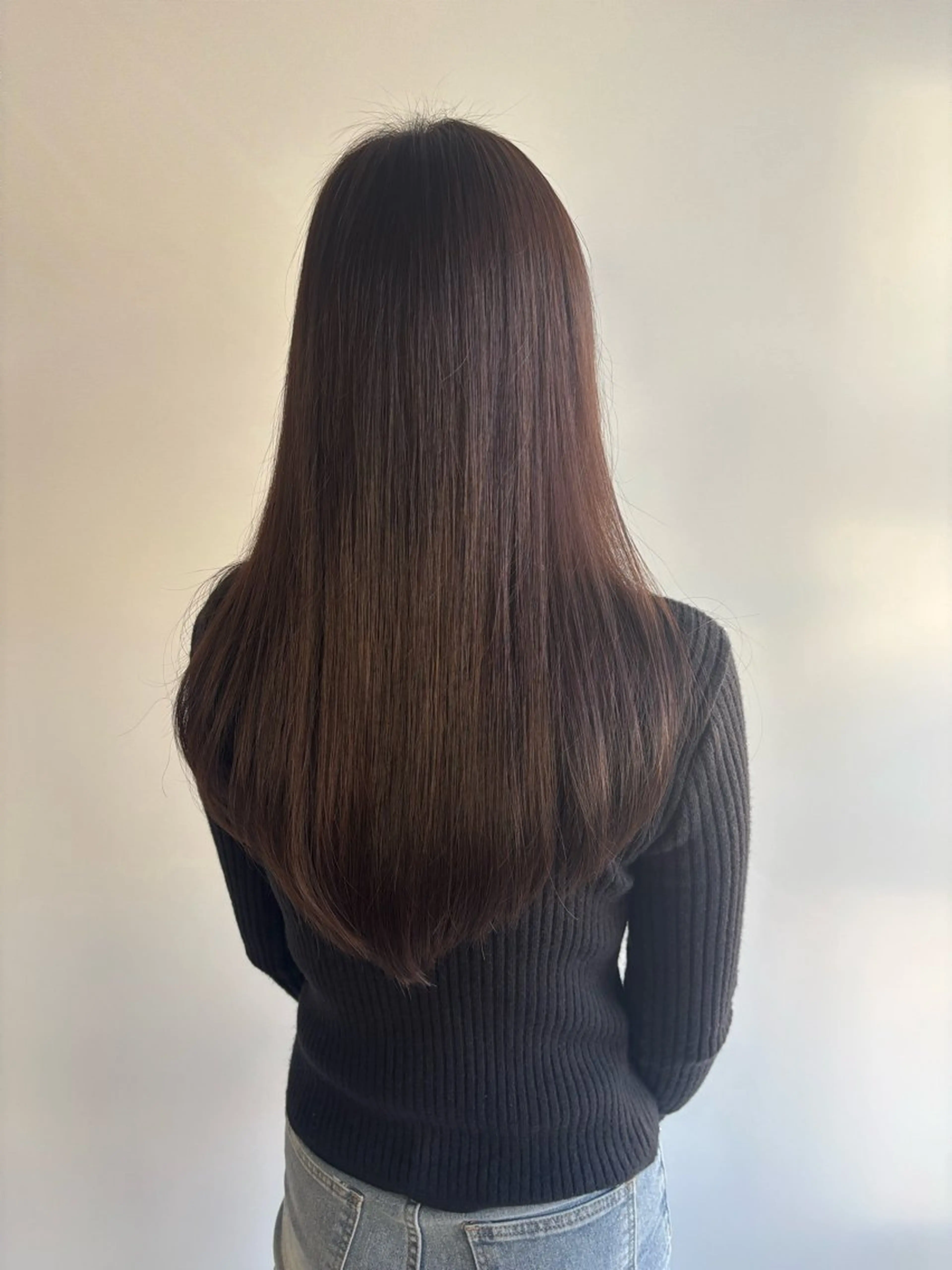 ロング 髪質改善 カット ヘアカラー よしなり あみのヘアスタイル