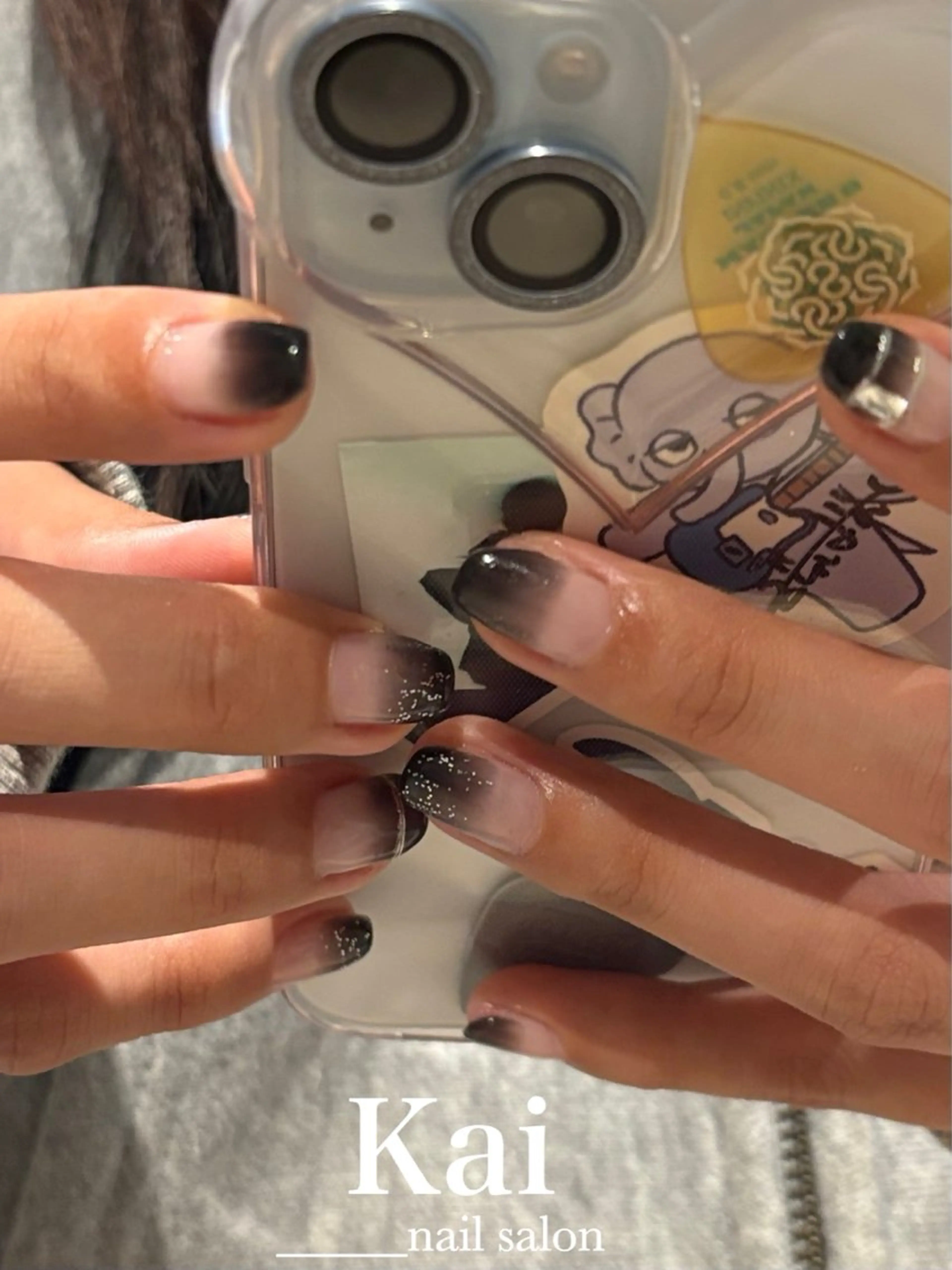 ネイル グラデーション 韓国ネイル ラメ(グリッター) マグネットネイル 持ち込み ハンドネイル Kai  nail Mayukoのネイルデザイン