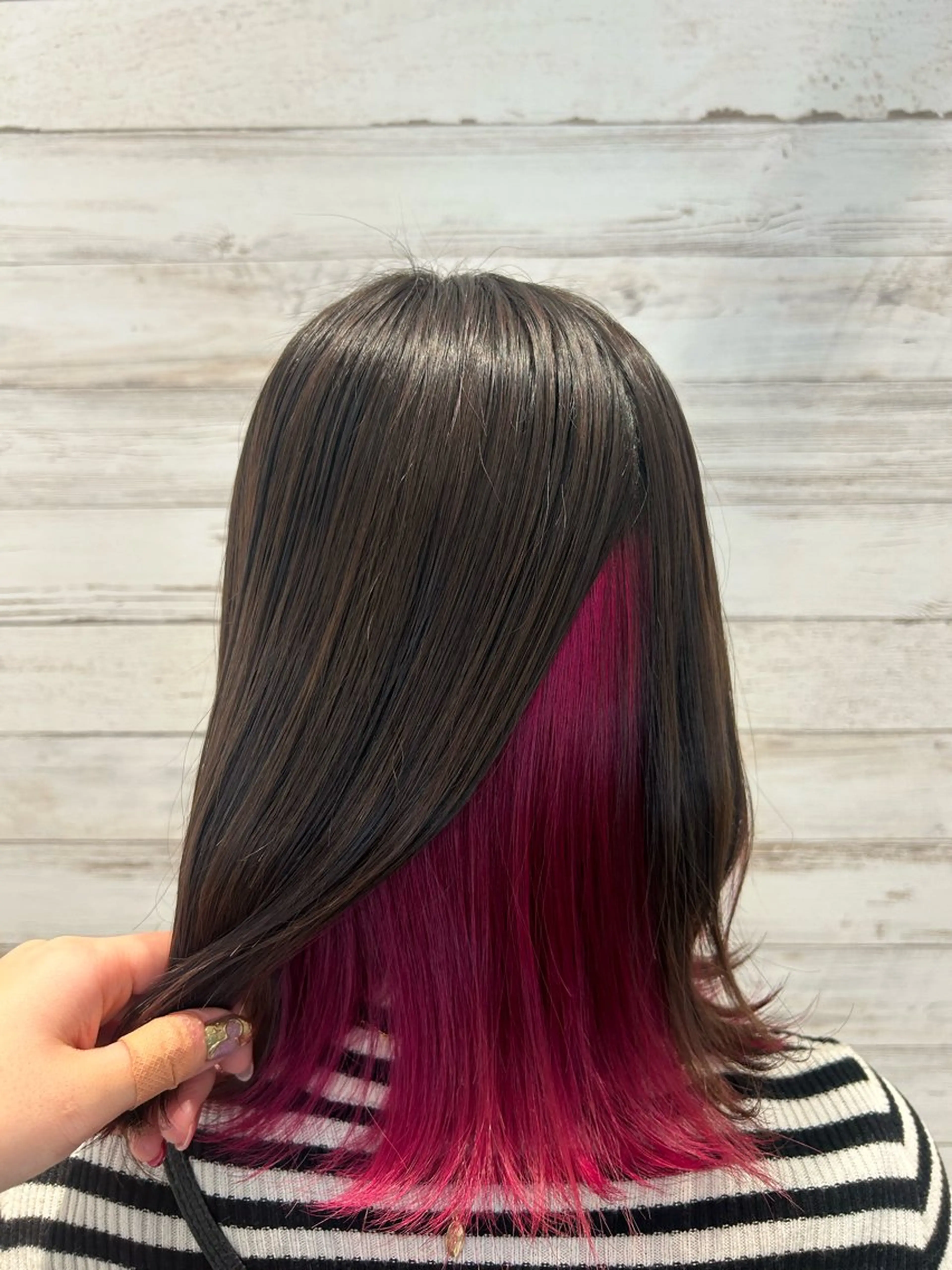 ミディアム カラー インナーカラー ピンクカラー シールエクステ/ツヤ 髪🩷SATSUKIのヘアスタイル