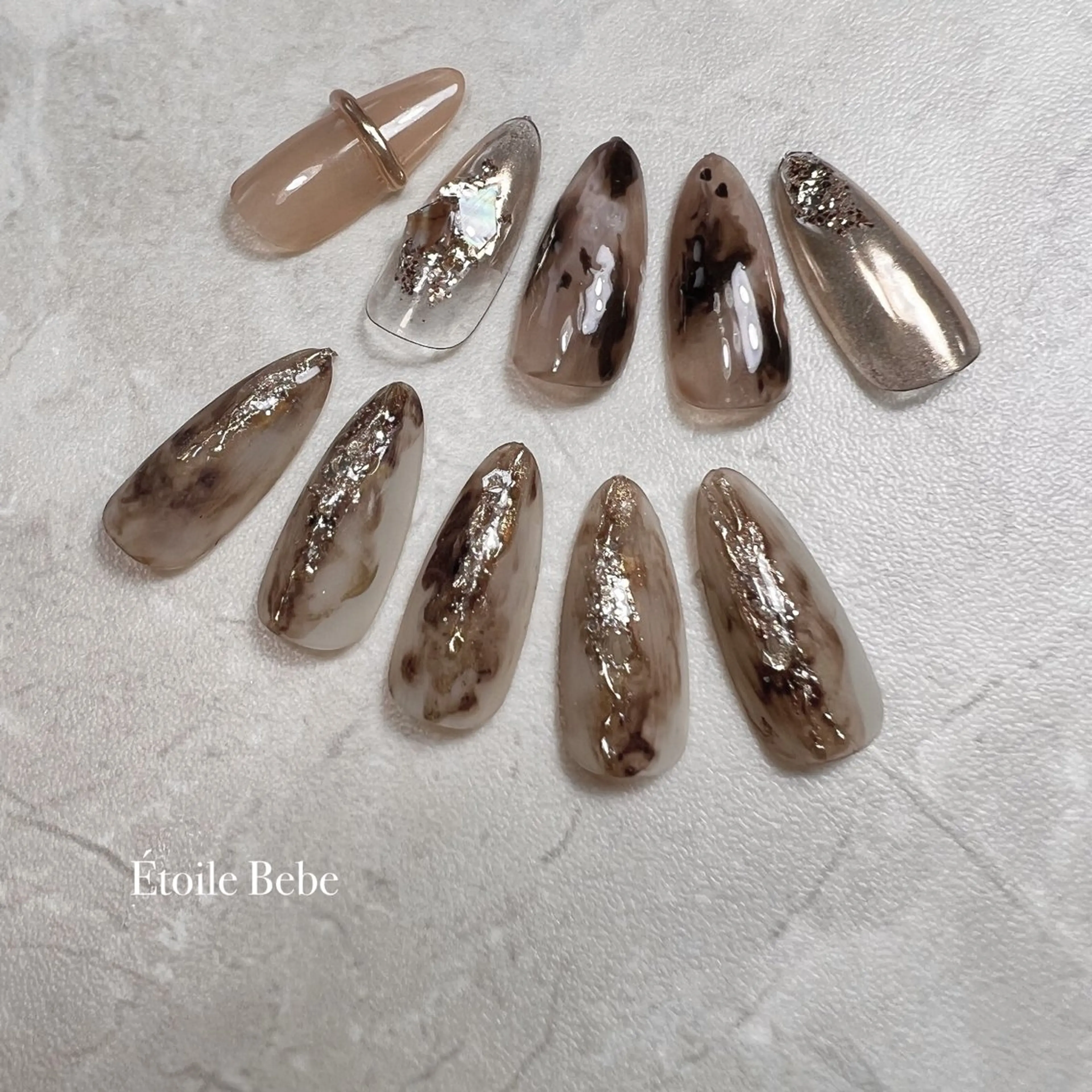 ネイル ボルドー ブラウン 大理石ネイル(マーブル) ニュアンスネイル Étoile Bebeのエステ・リラクイメージ
