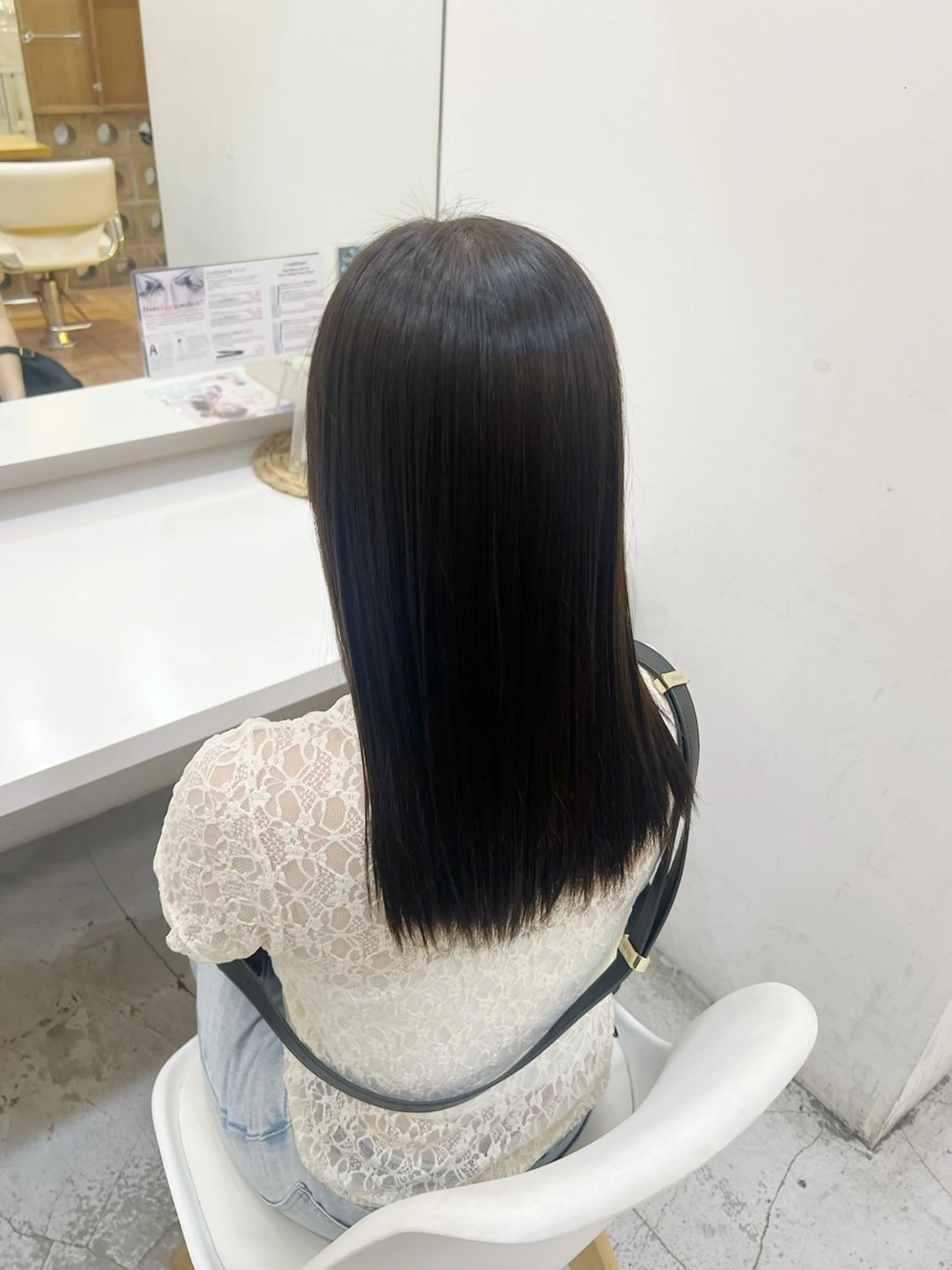 ワンカラー＋縮毛矯正＋うる艶トリートメント【モデル様料金】💗（ブロー込み）の写真