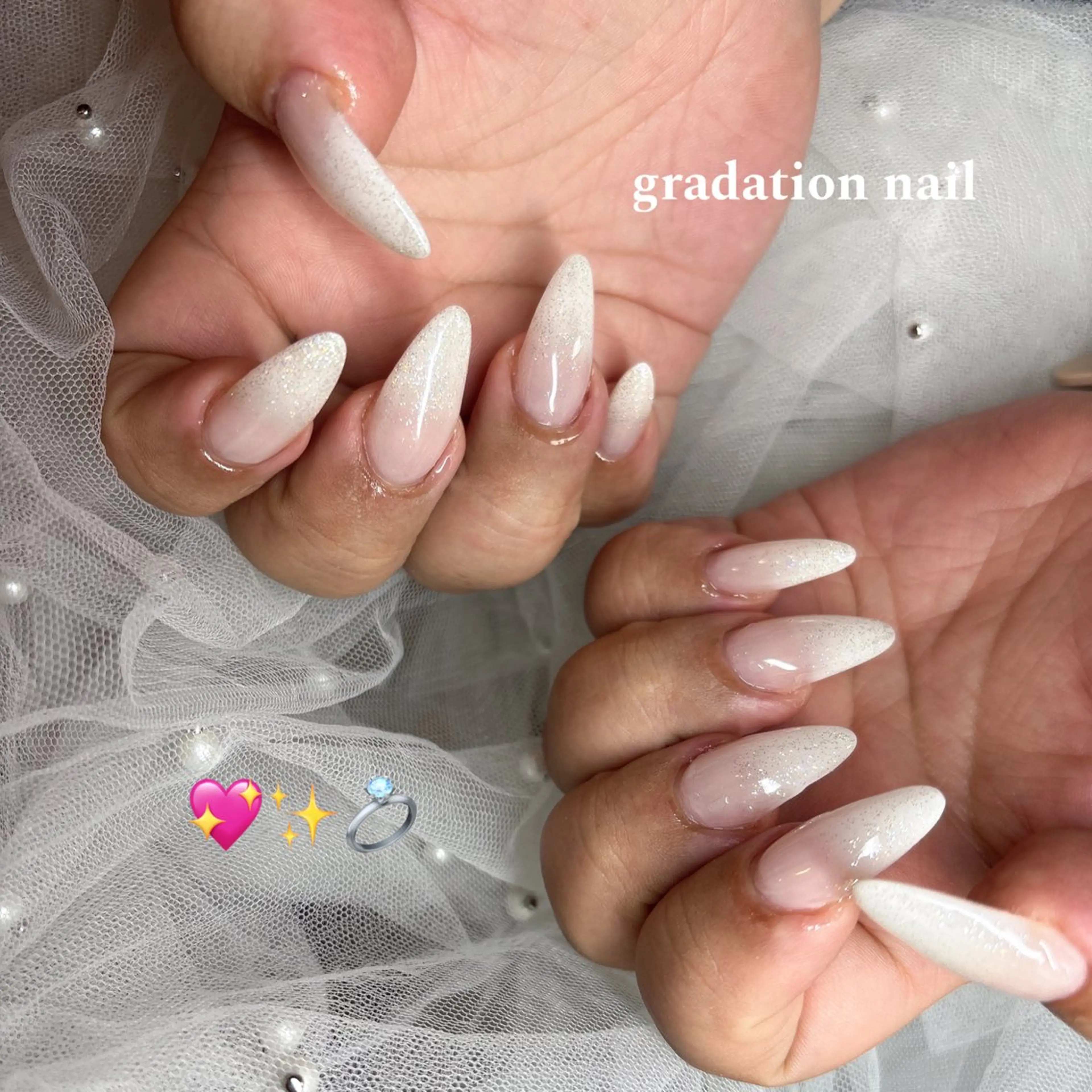 ネイル グラデーション 韓国ネイル ロングネイル ピンク スカルプネイル ハンドネイル happiness nailのネイルデザイン