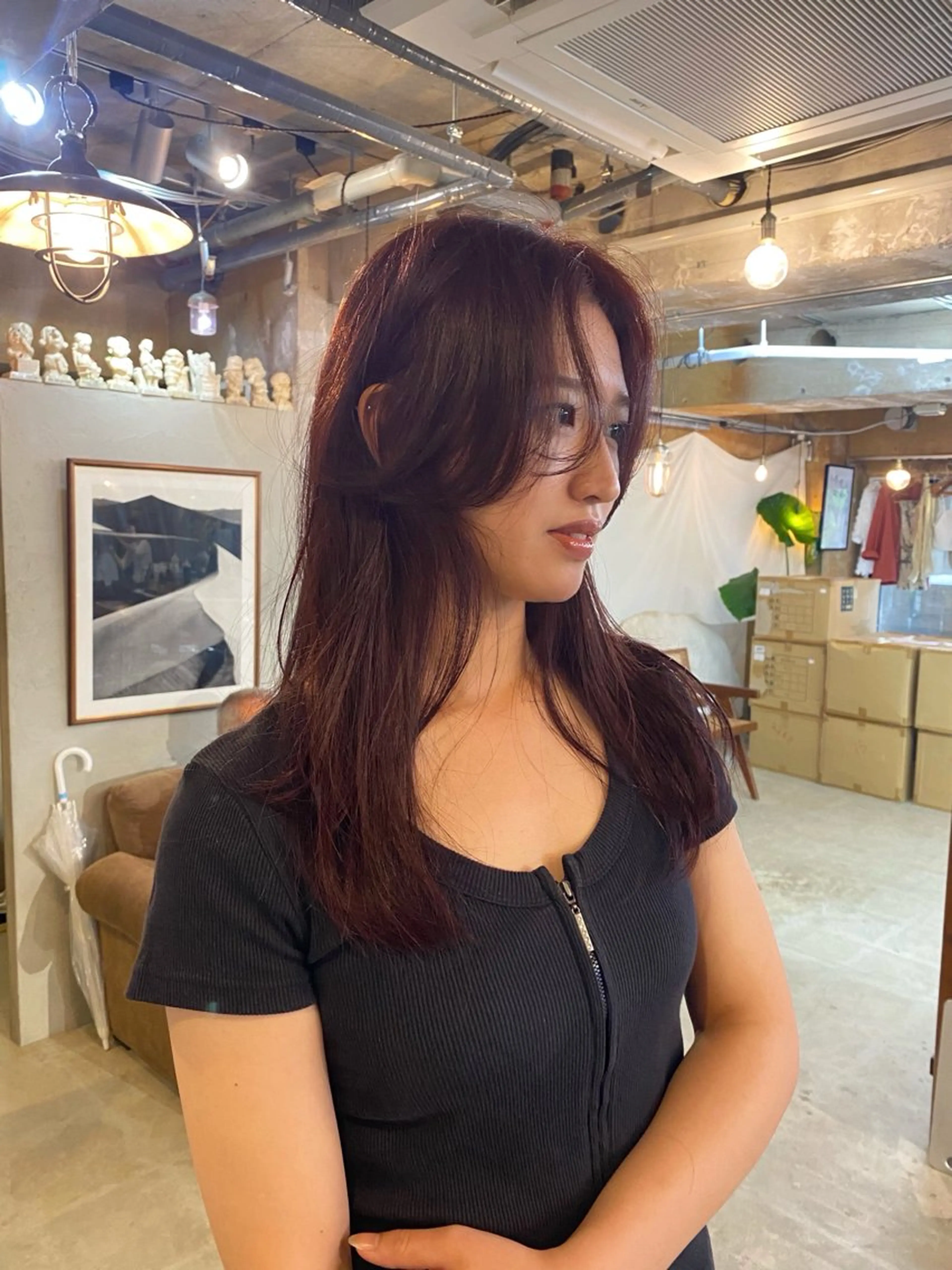 セミロング カラー カット ヘアカラー KEI gattacaのヘアスタイル
