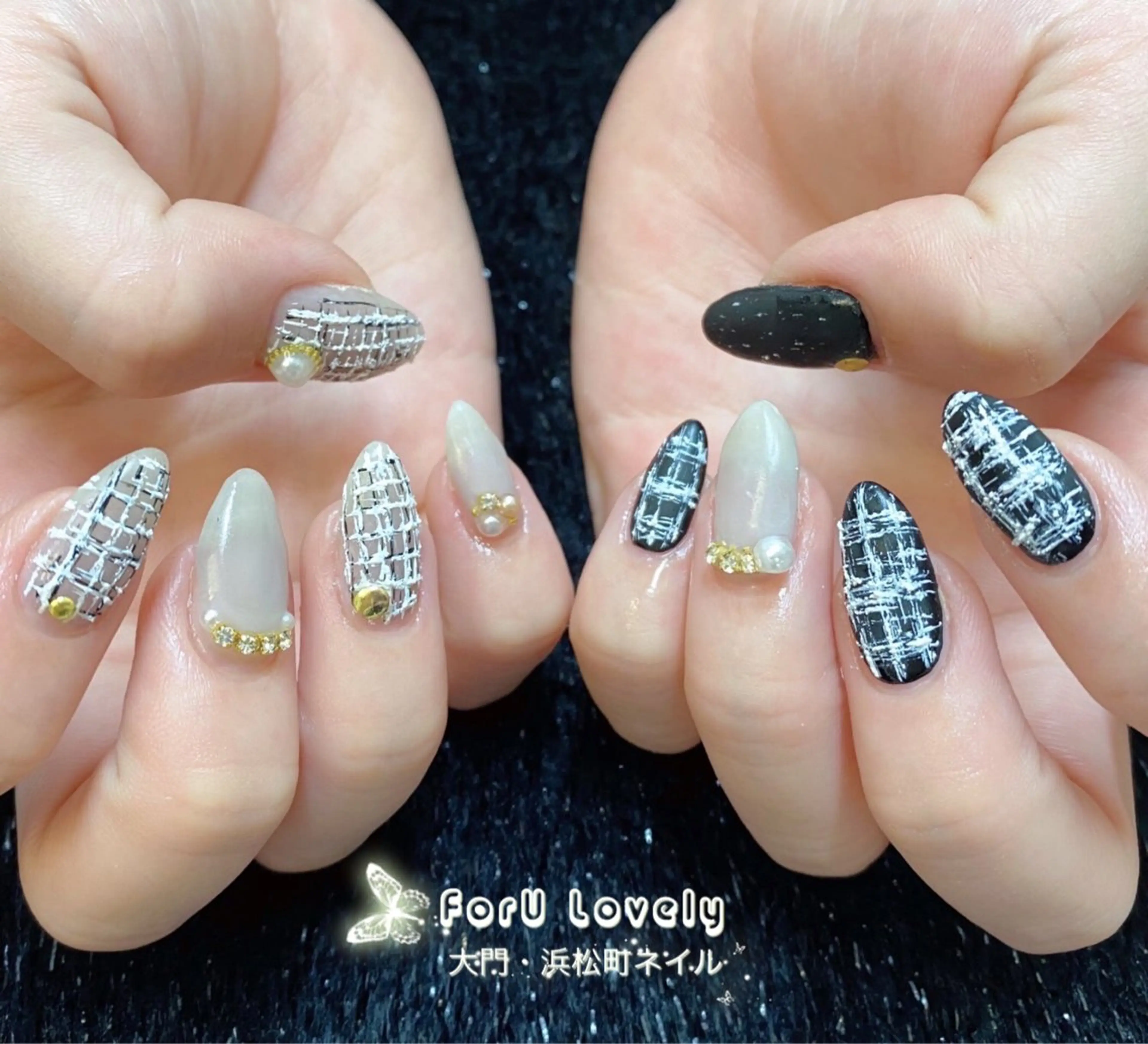 ネイル フレンチネイル ジェルネイル ガラスフレンチ ゴージャス グラデーション 大門浜松町 ネイルのネイルデザイン