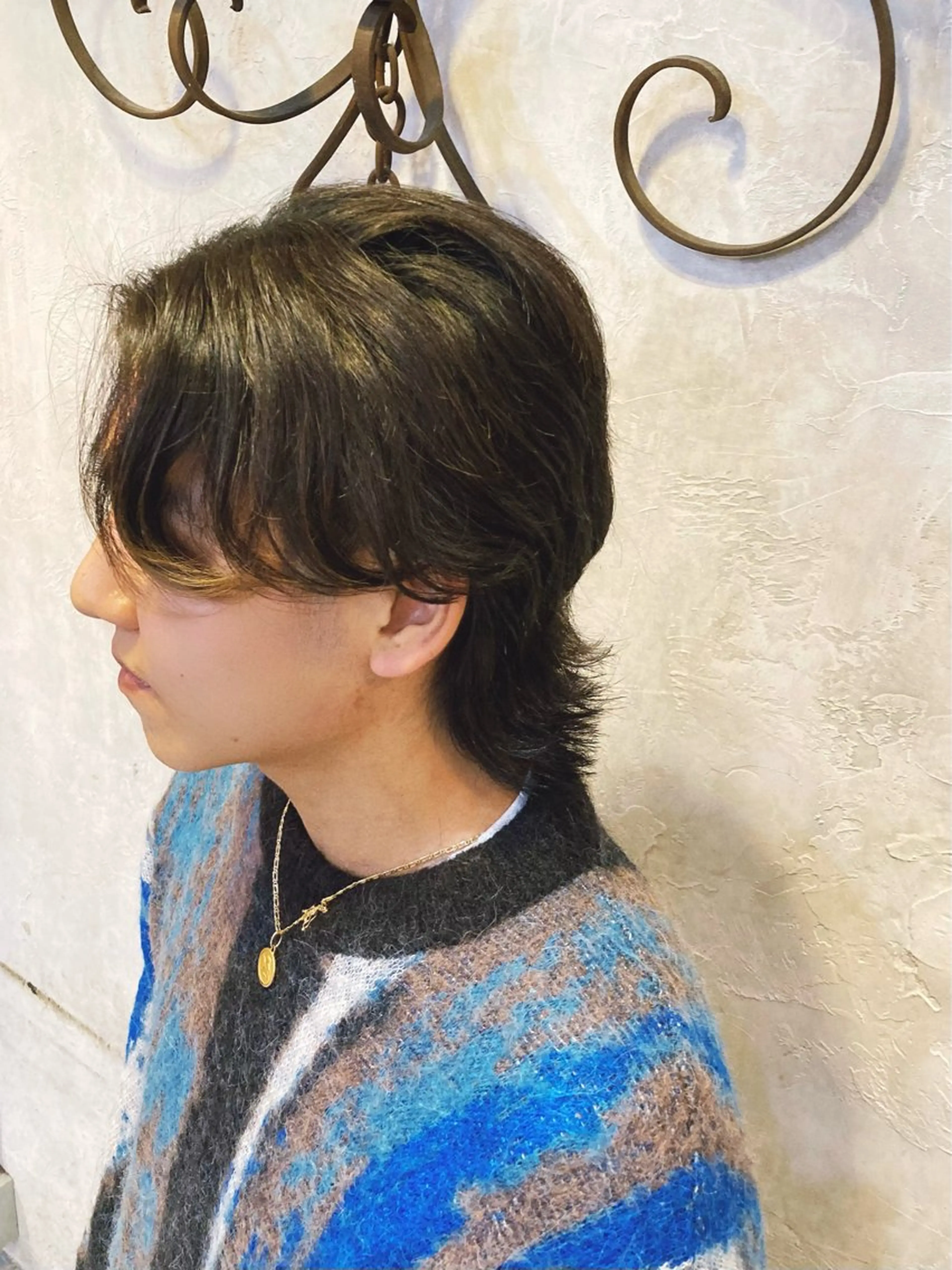 メンズ センターパート メンズ韓国風 メンズパーマ メンズウルフカット ウルフカット 髪質改善ヘアエステサロンOPSIA所属・髪質改善🌸 タケウチハナノのヘアスタイル