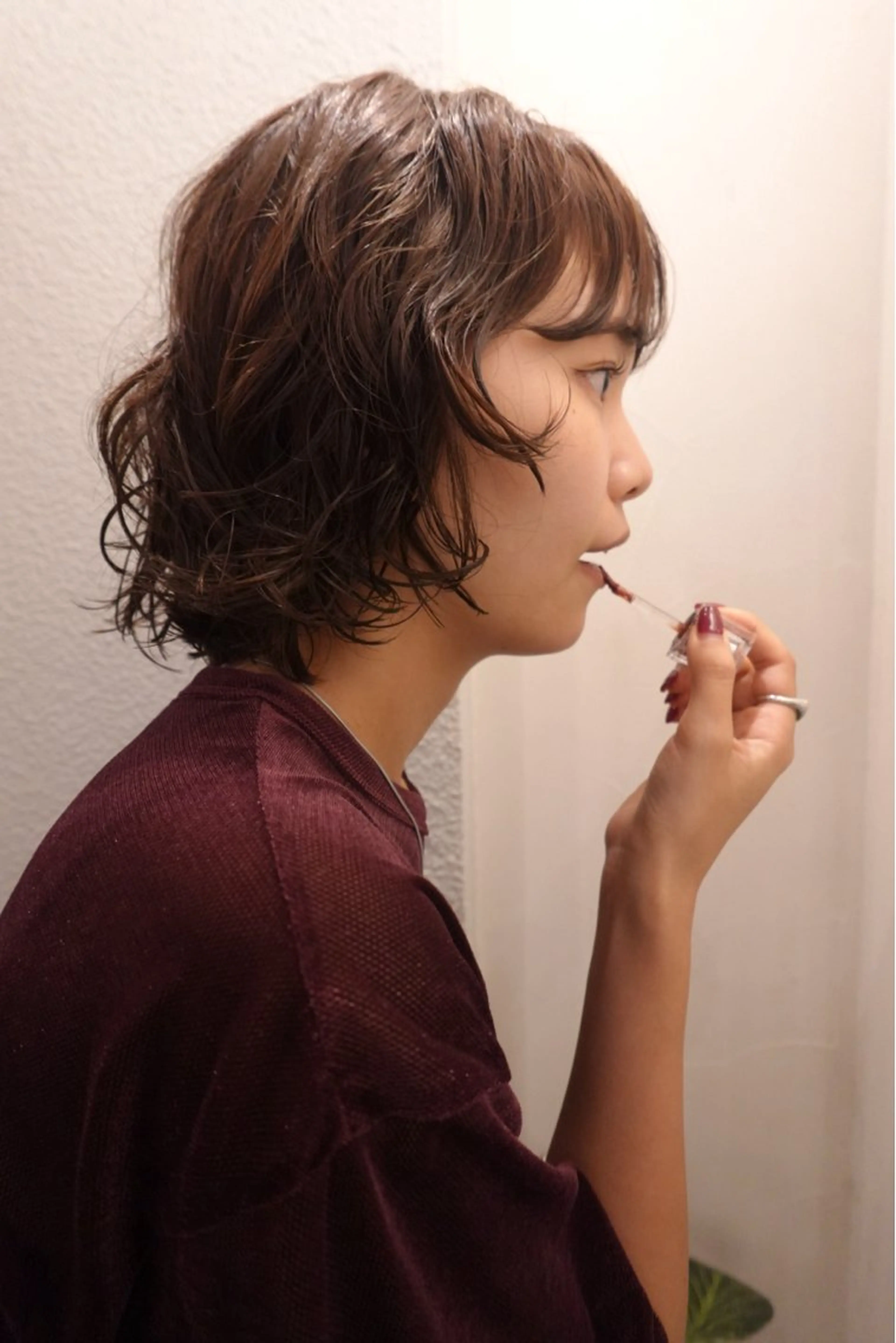 ミディアム カット パーマ トリートメント 🍁レイヤー.ニュア ンスパーマ🍁陸来のヘアスタイル