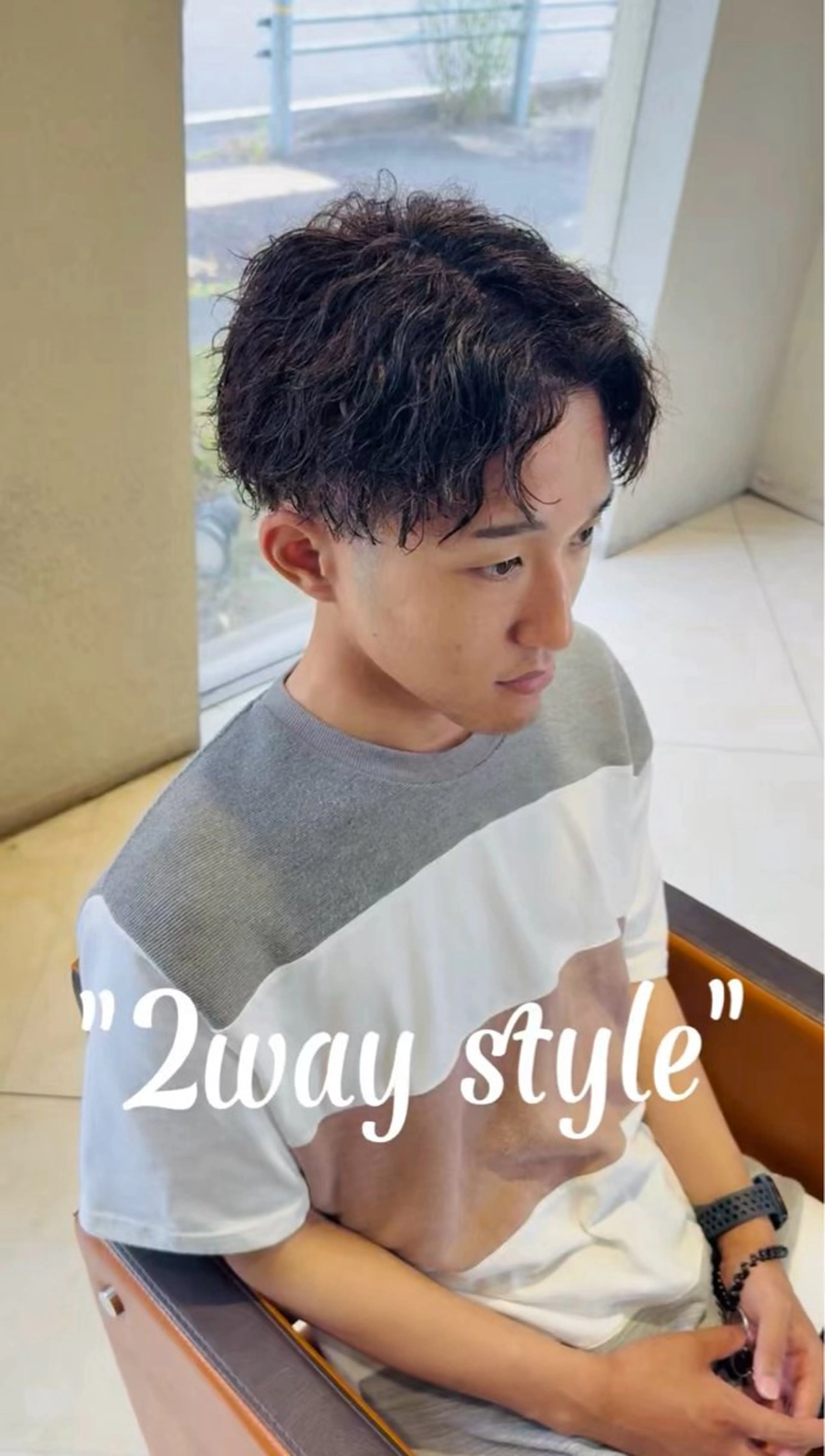 ミディアム パーマ ミディアムパーマ ツイストスパイラルパーマ くせ毛 スパイラルパーマ パーマ 山中 翔平のヘアスタイル