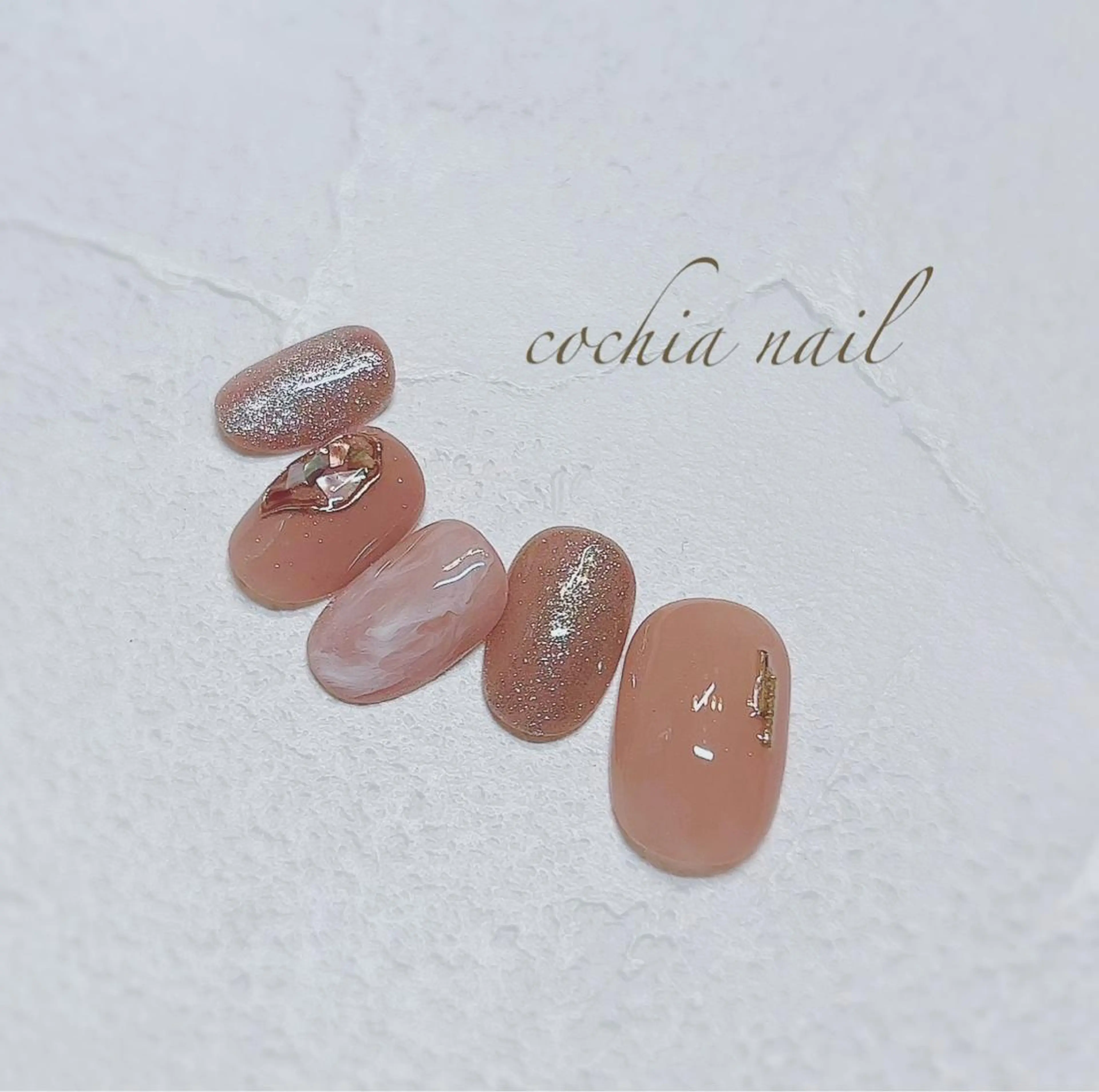 ネイル マグネットネイル ミラーネイル ハンドネイル ☆Cochia nail☆のネイルデザイン