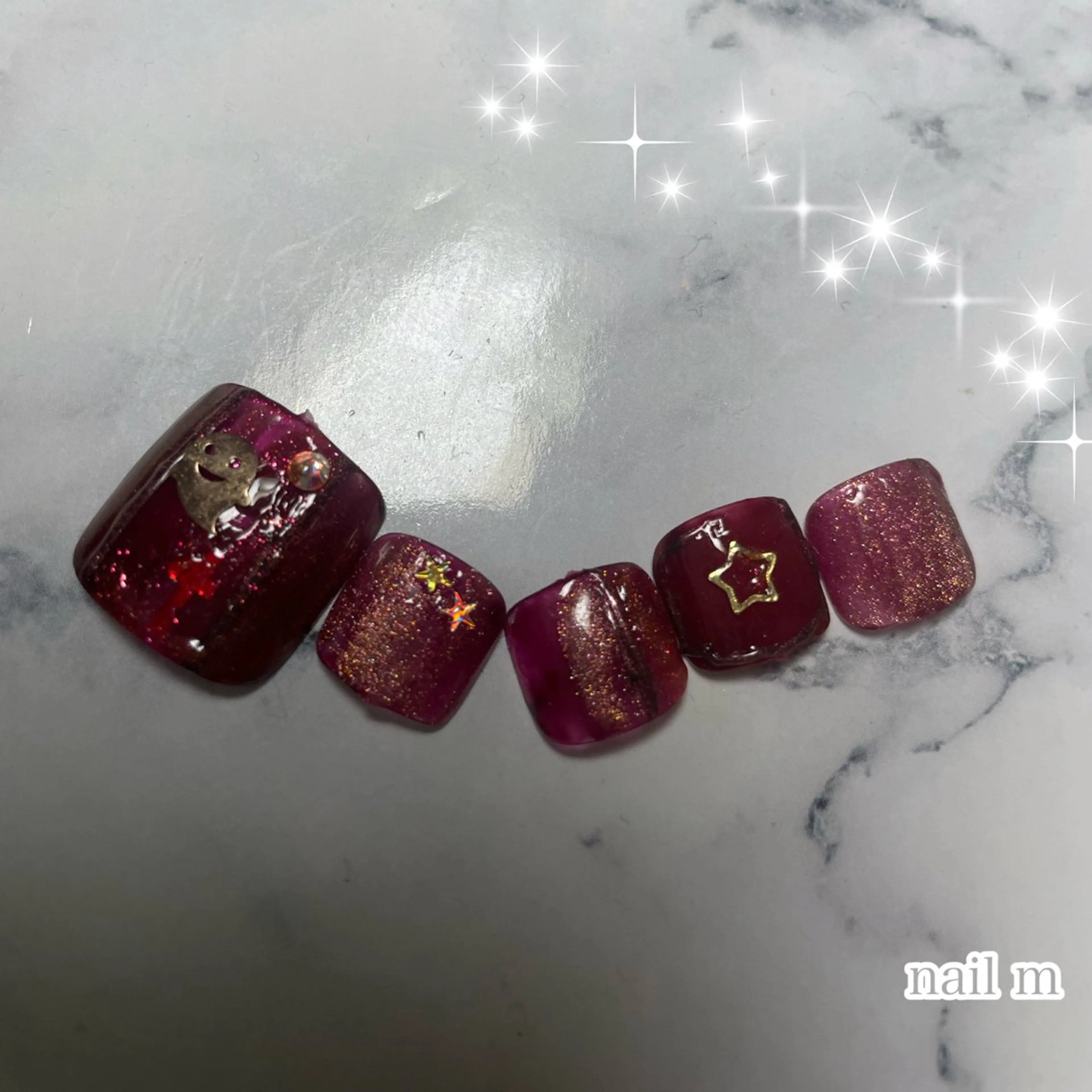 ネイル フットネイル ハロウィン マグネットネイル NAIL★M 真紀のネイルデザイン