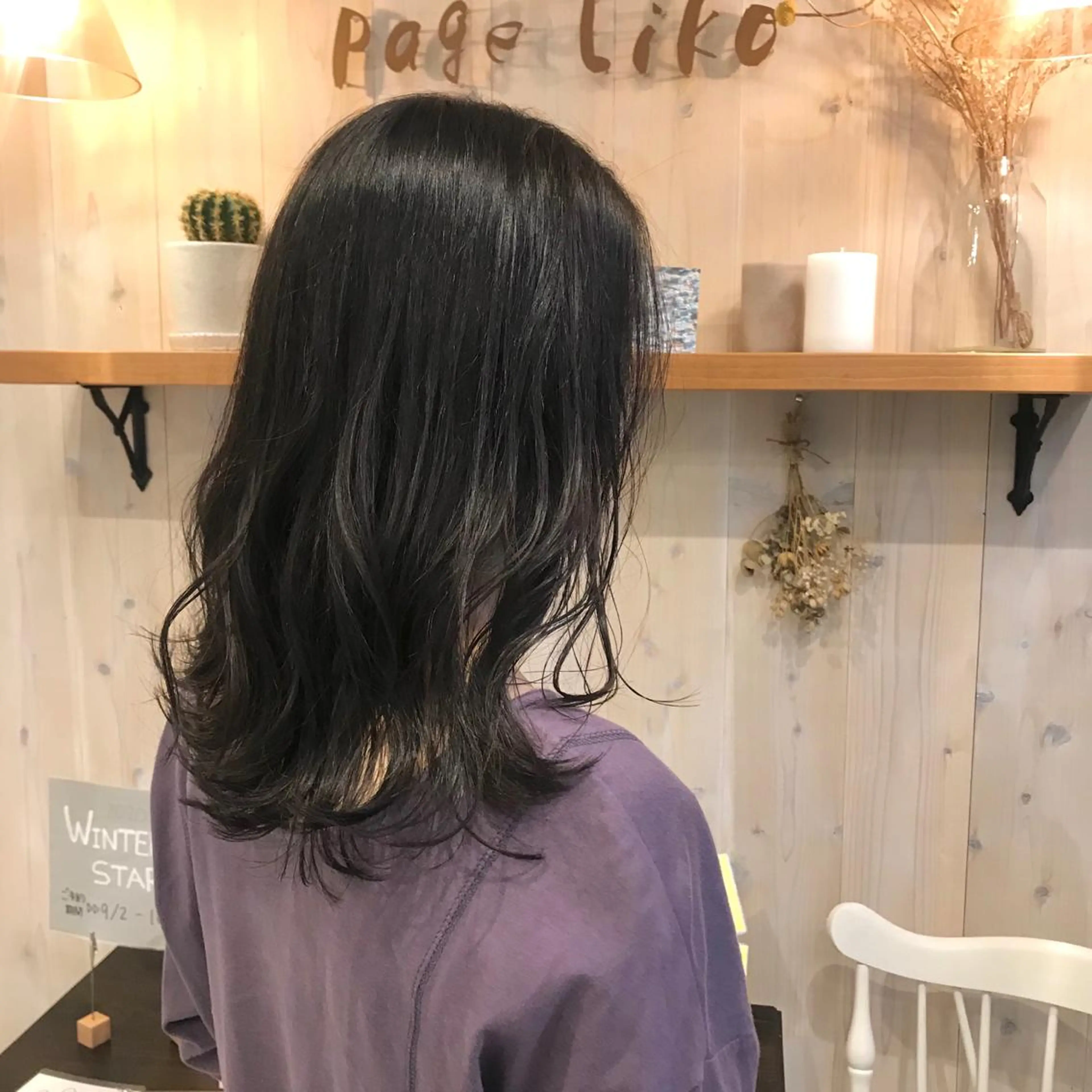 セミロング カラー ダークグレー ダークグレージュ グレージュ 透明感カラー/ 寺田千雅子のヘアスタイル