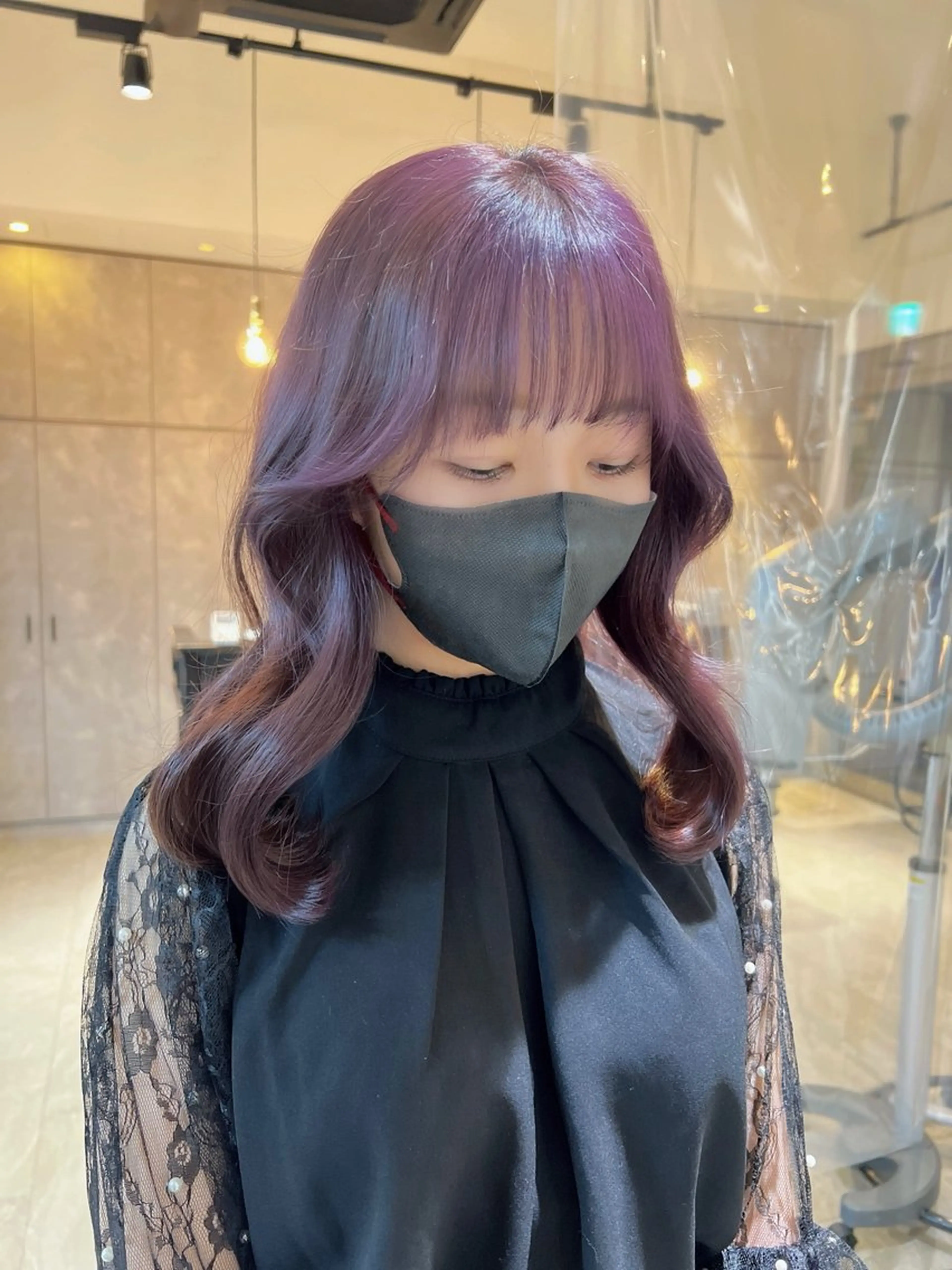 セミロング カラー ヘアアレンジ 🎀ハイトーン・艶 カラー HANA🎀のヘアスタイル