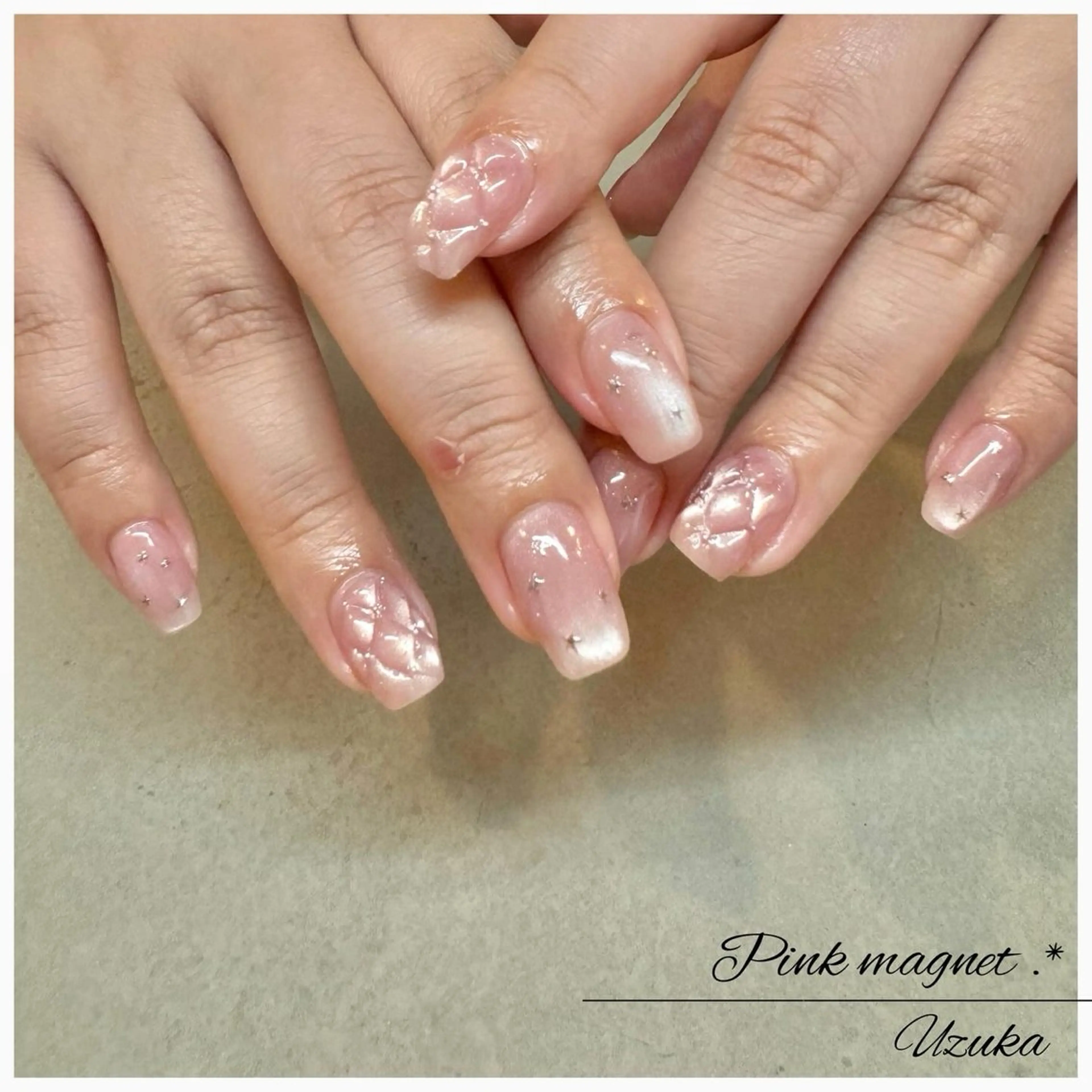 ネイル マグネットネイル ぷっくりネイル ハンドネイル ハンドケア 【nail】 Uzuka🌙のネイルデザイン