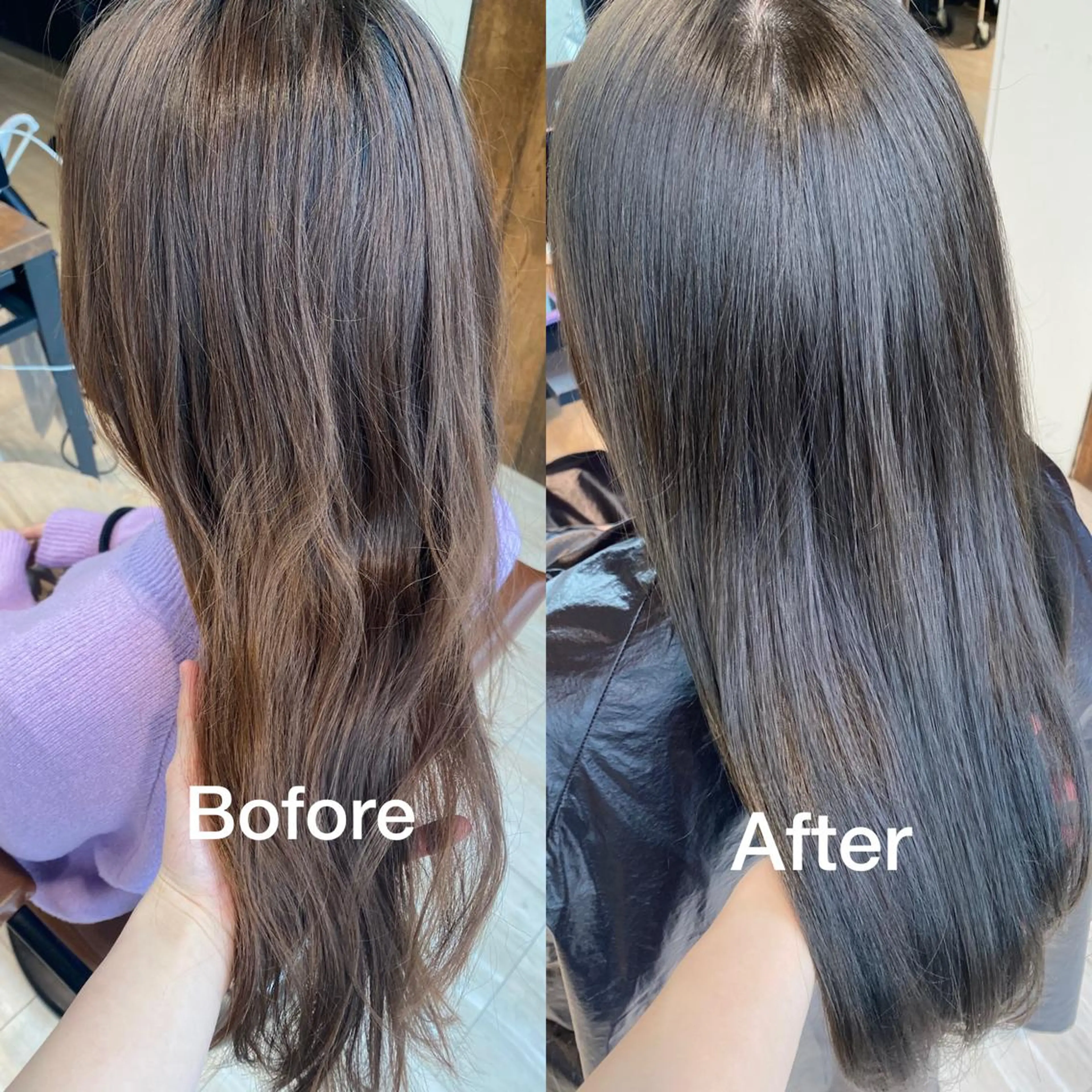 セミロング カラー オリーブカラー カット ヘアカラー トリートメント 🍼顔周りカット/ レイヤー/小川華奈のヘアスタイル