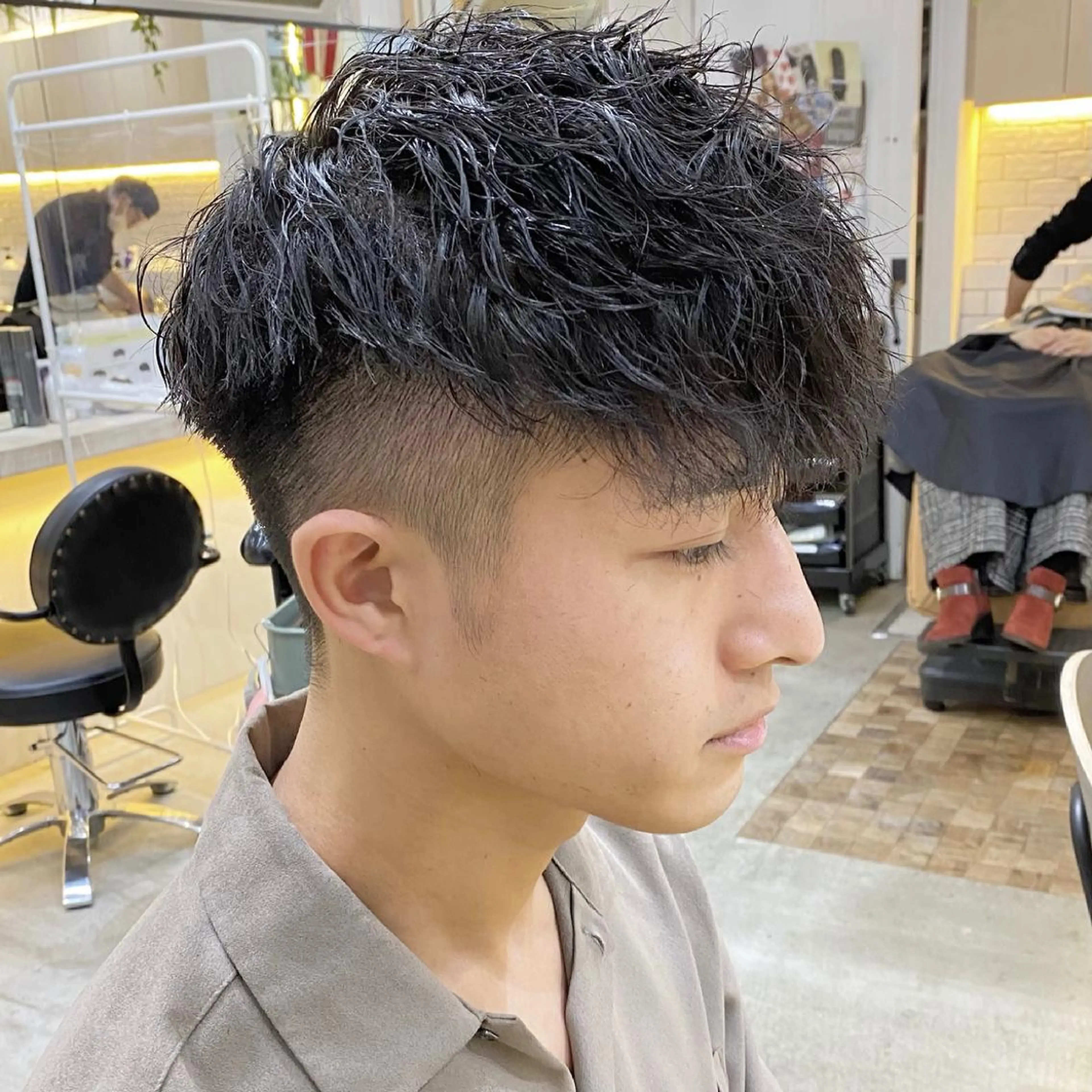 ショート パーマ メンズ CLUTCH天王寺 西藤遥河のヘアスタイル