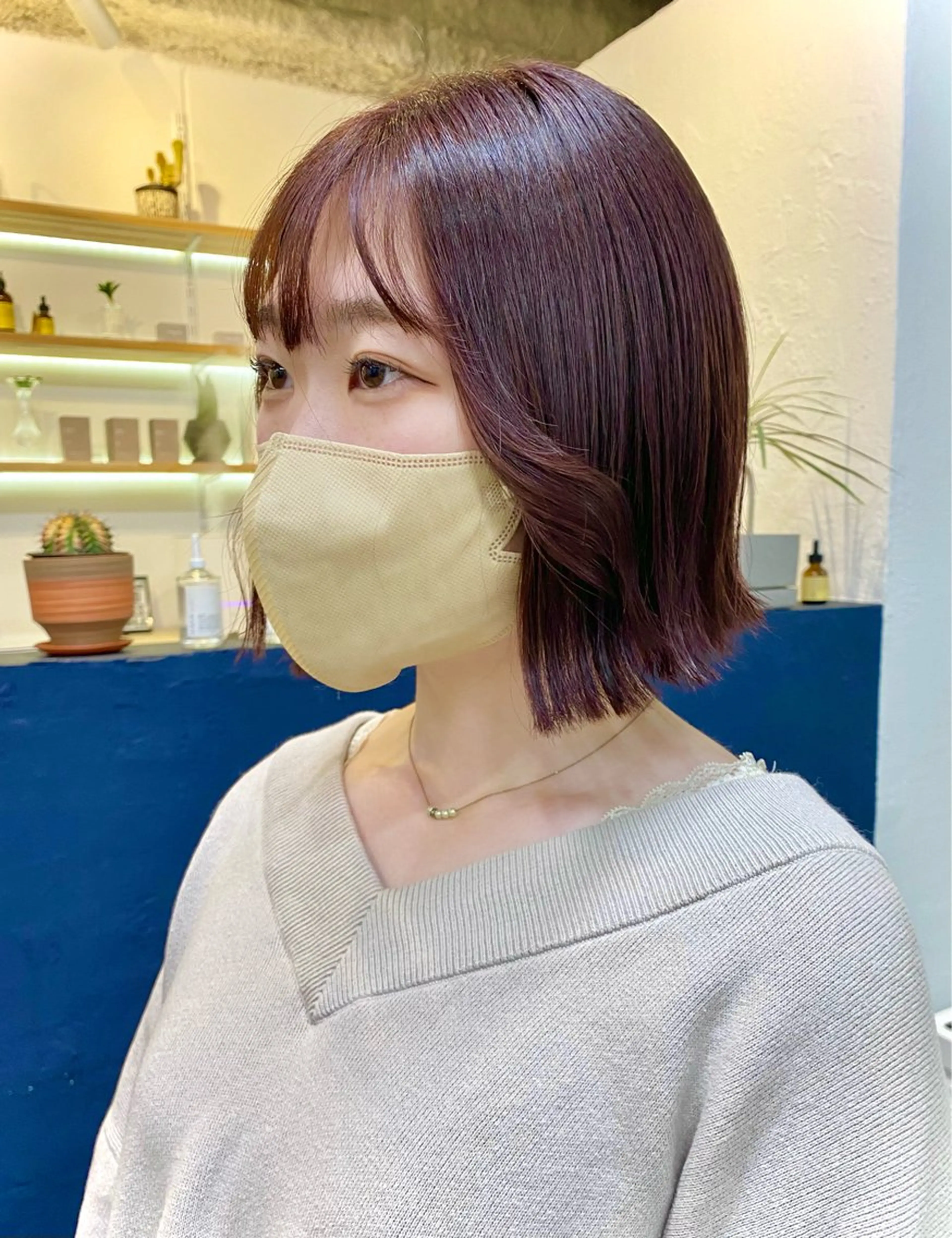 ミディアム カラー ヘアアレンジ ブラウンカラー ピンクカラー ピンクブラウン ヘアカラー 暖色カラー/天神/ ヘイマサクラのヘアスタイル