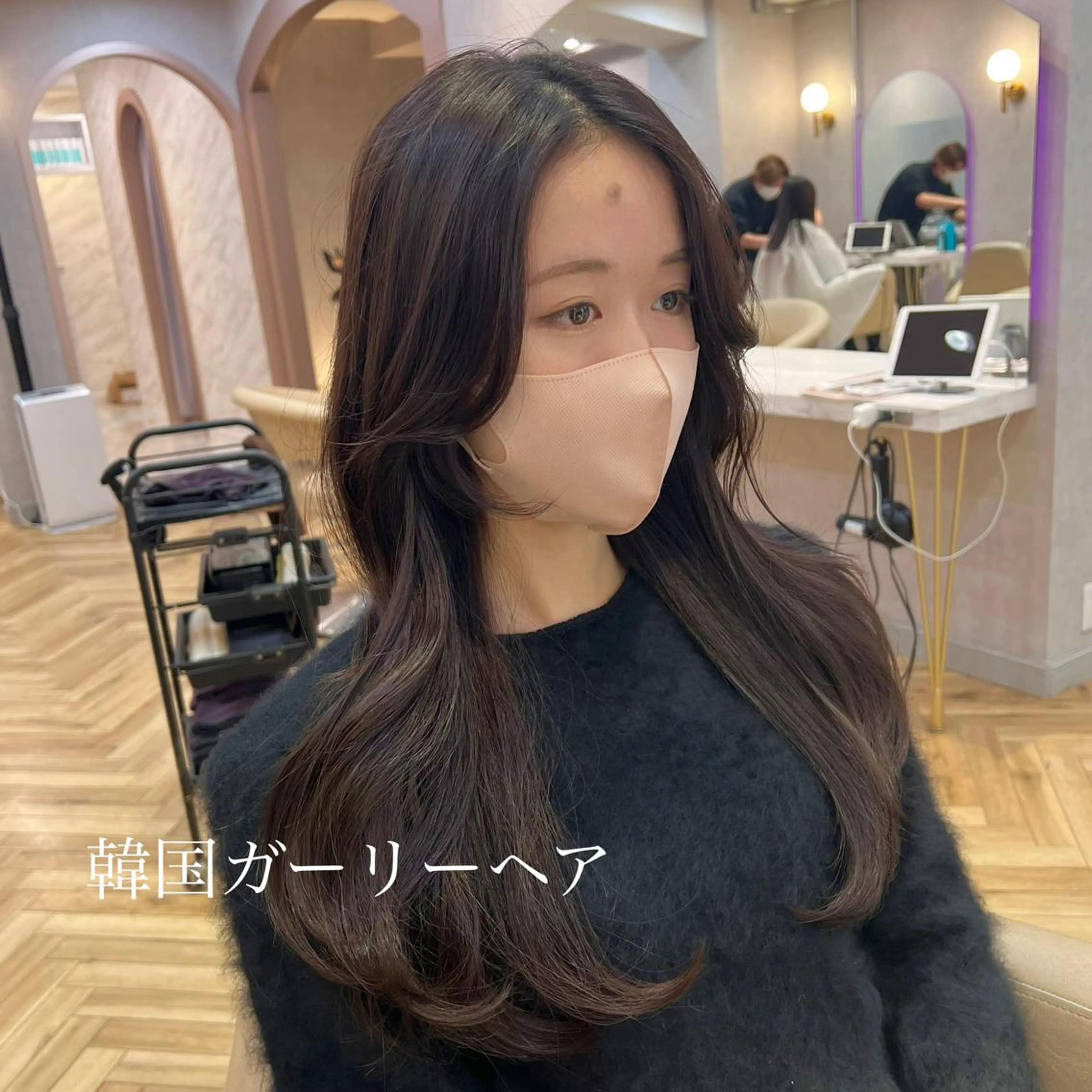 ロング 🎀韓国レイヤー🎀 顔周り　とばみかのヘアスタイル