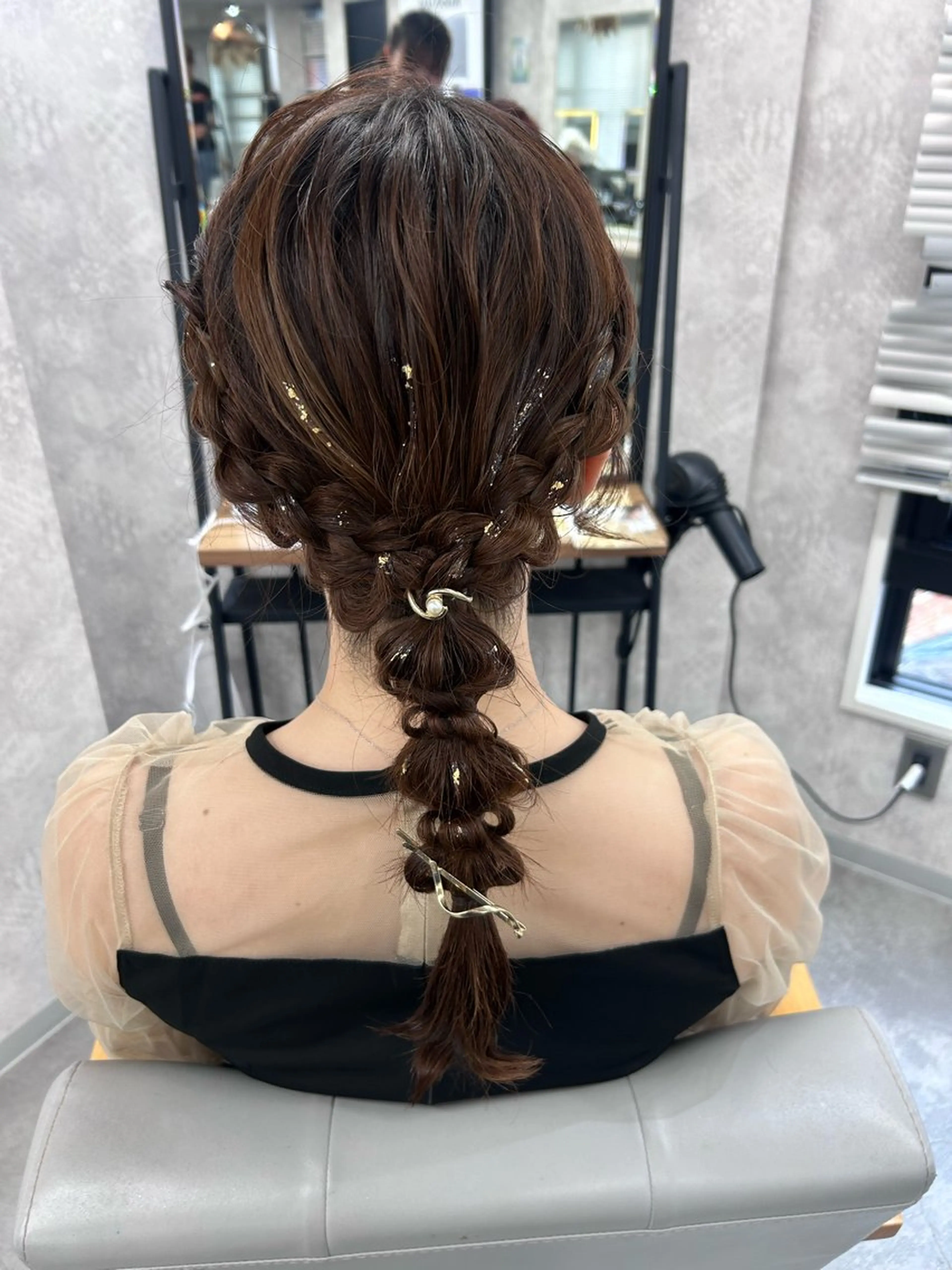 セミロング ヘアアレンジ ヘアセット 💕誰より可愛い💕 ピンク🎀YUUKAのヘアスタイル