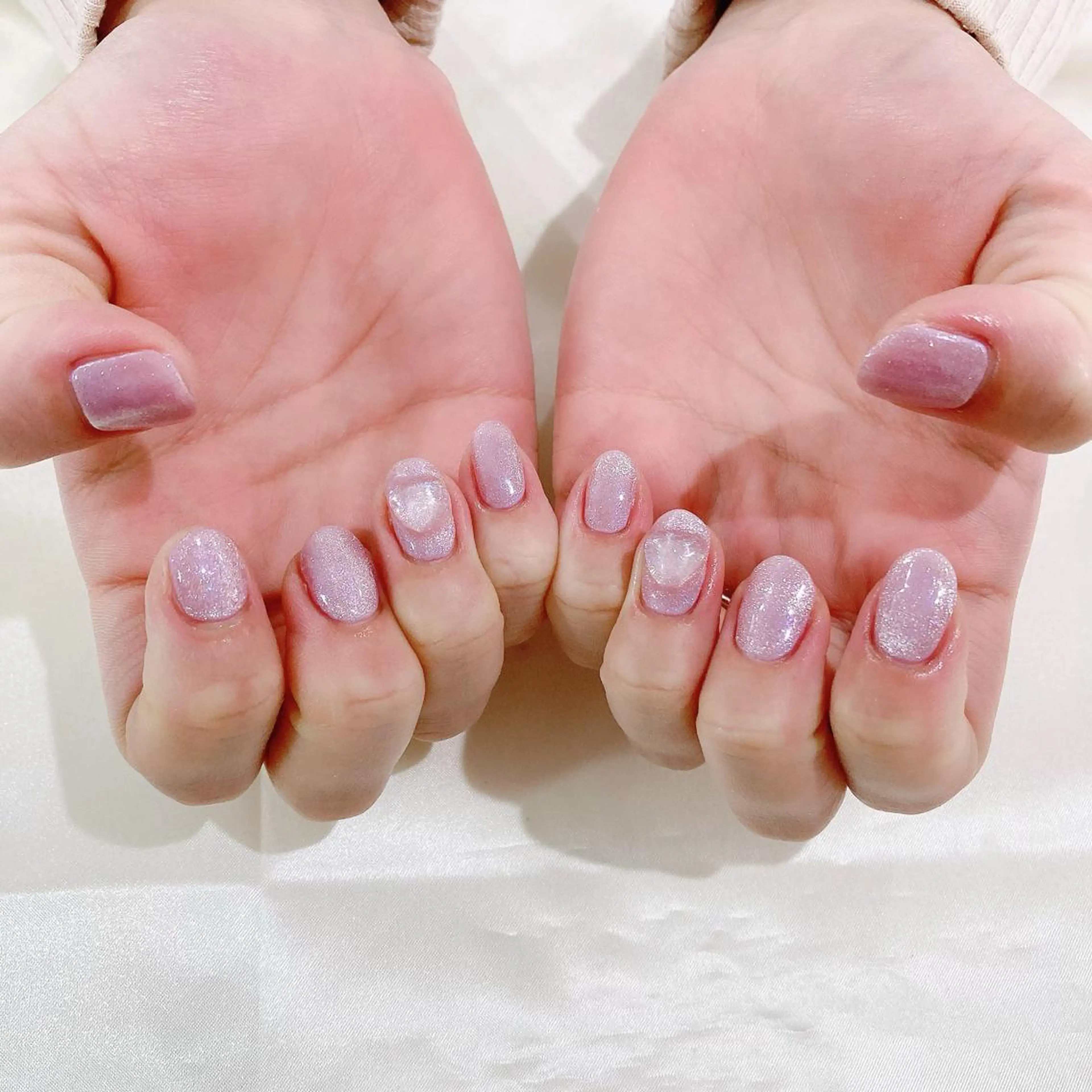 ネイル 入学式 ジェルネイル ハート キラキラネイル マグネットネイル ハンドネイル Nail Kのネイルデザイン
