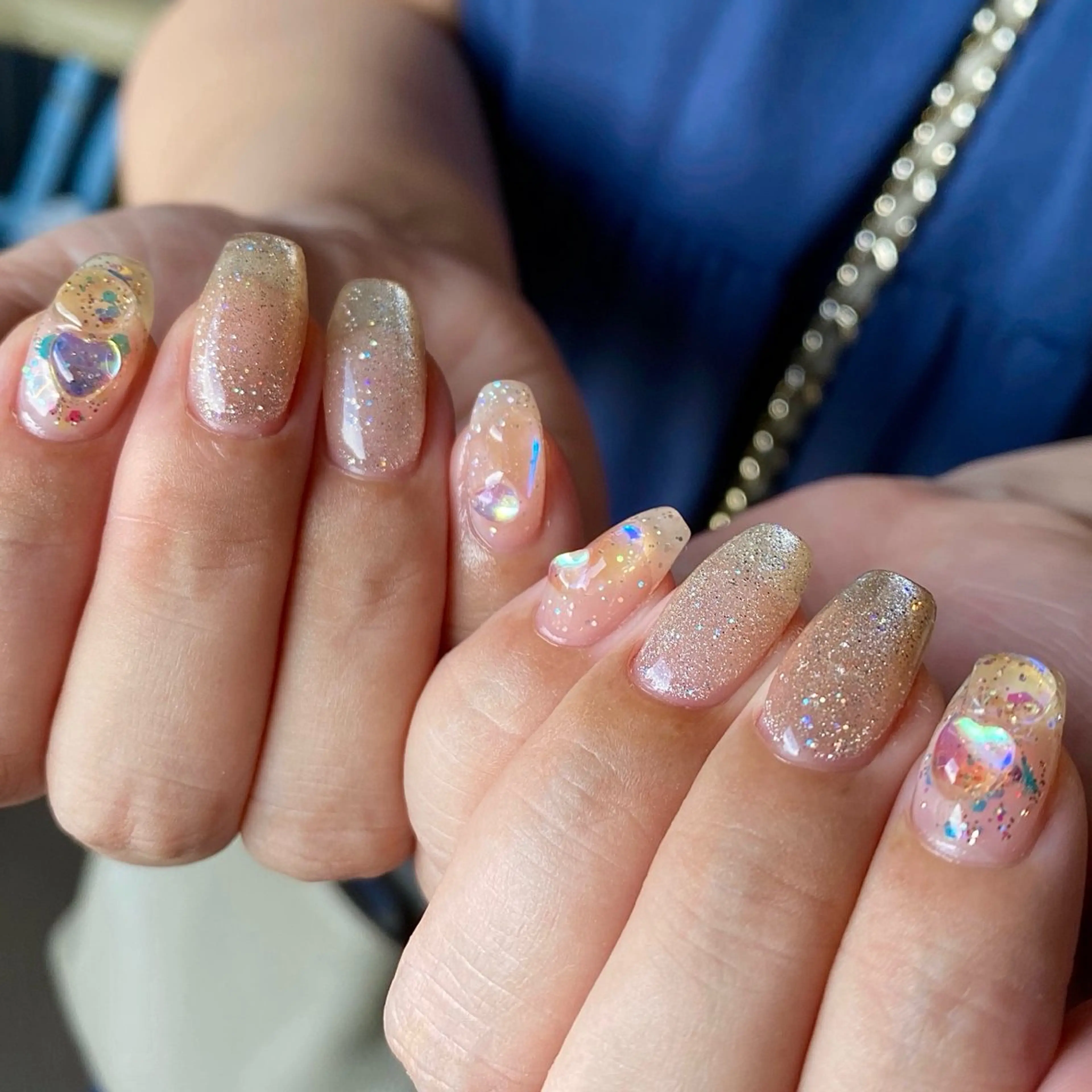 ネイル フラッシュネイル ハート ホログラムネイル 氷ネイル・うるうるネイル マグネットネイル nail amuseのネイルデザイン