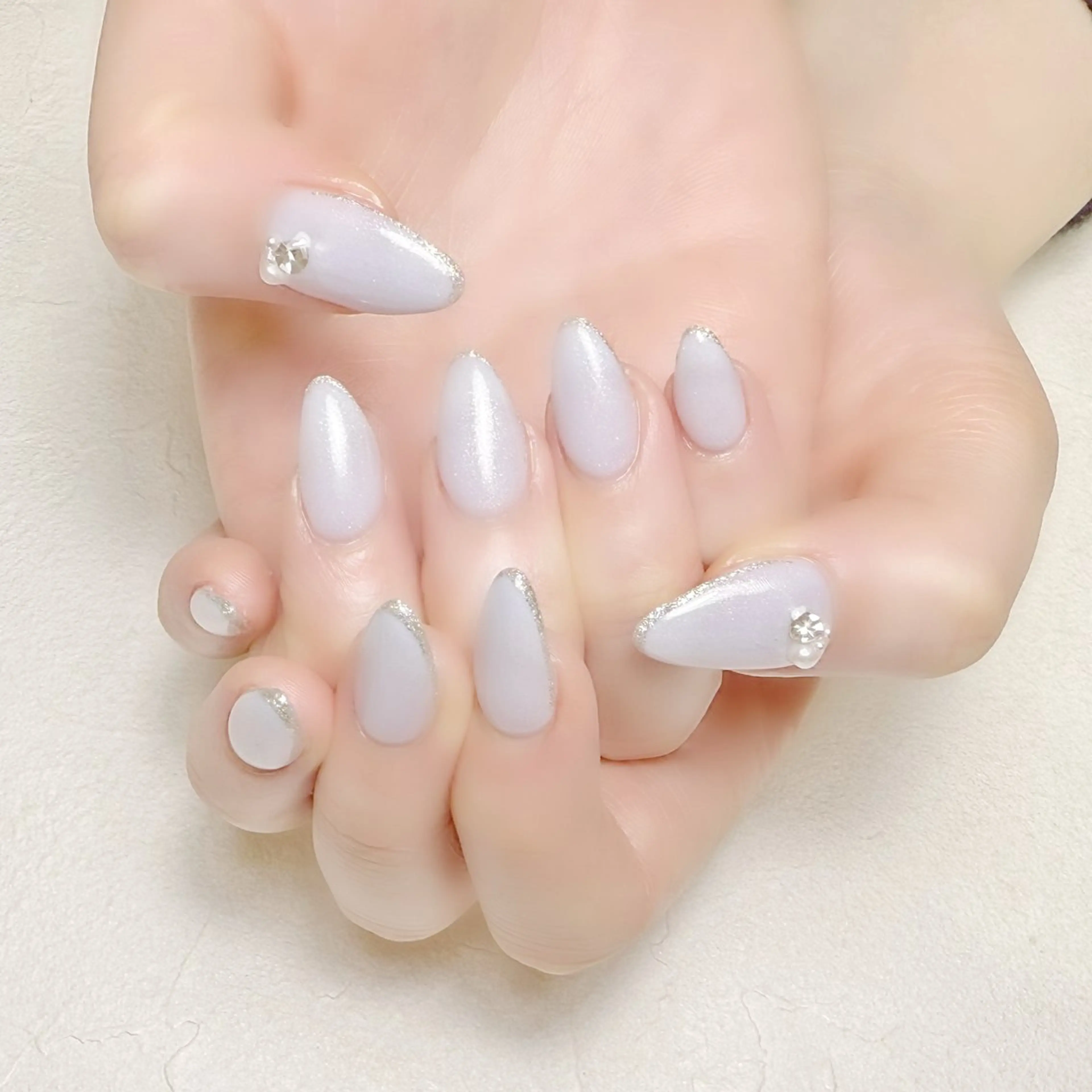 ネイル ラメ(グリッター) オフィスネイル ワンカラーネイル 夏ネイル rouse nail RISATOのネイルデザイン