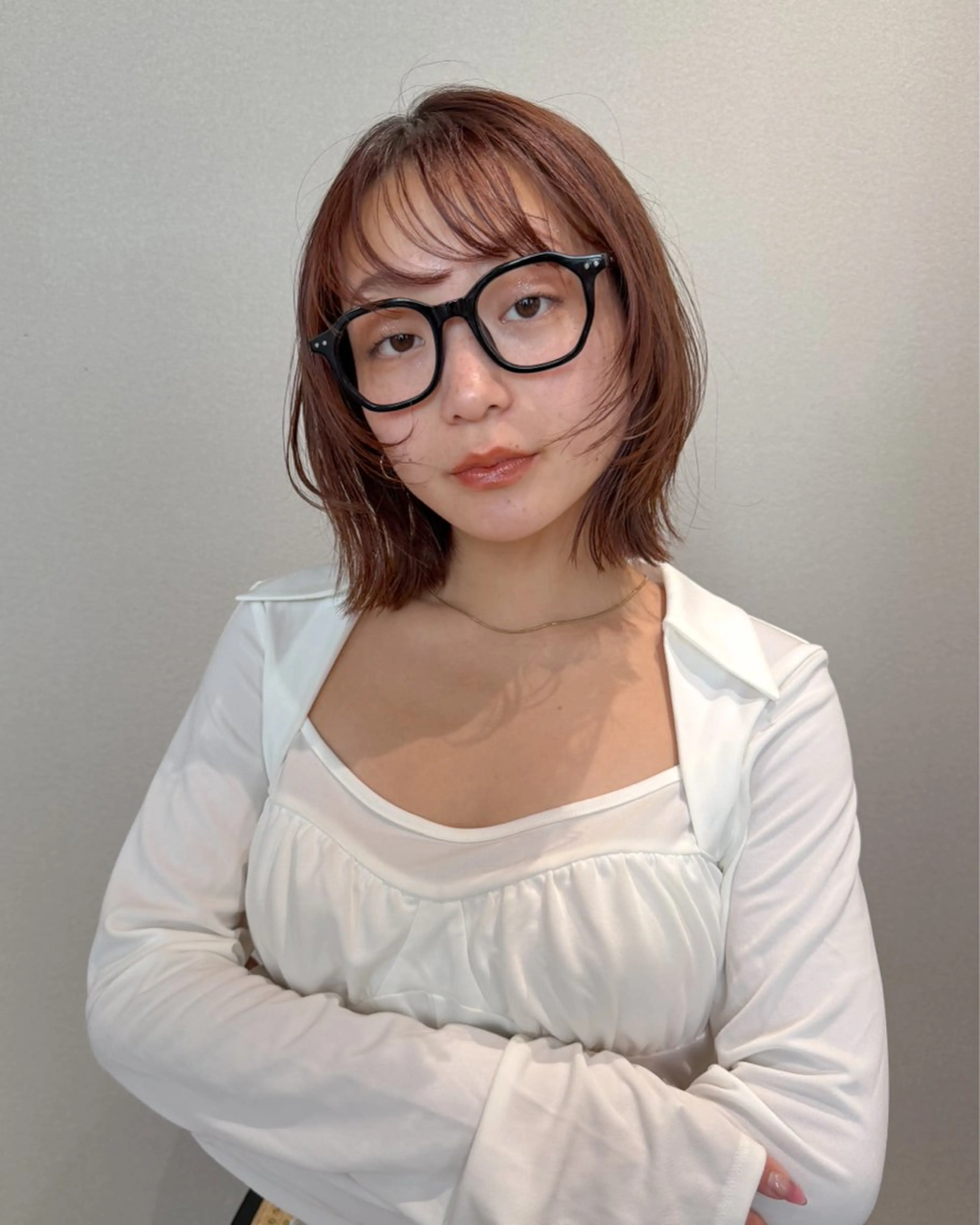 ショート ボブレイヤー ボブ レイヤーカット カット ヘアカラー トリートメント 色素薄めカラー❤︎ chihiroのヘアスタイル