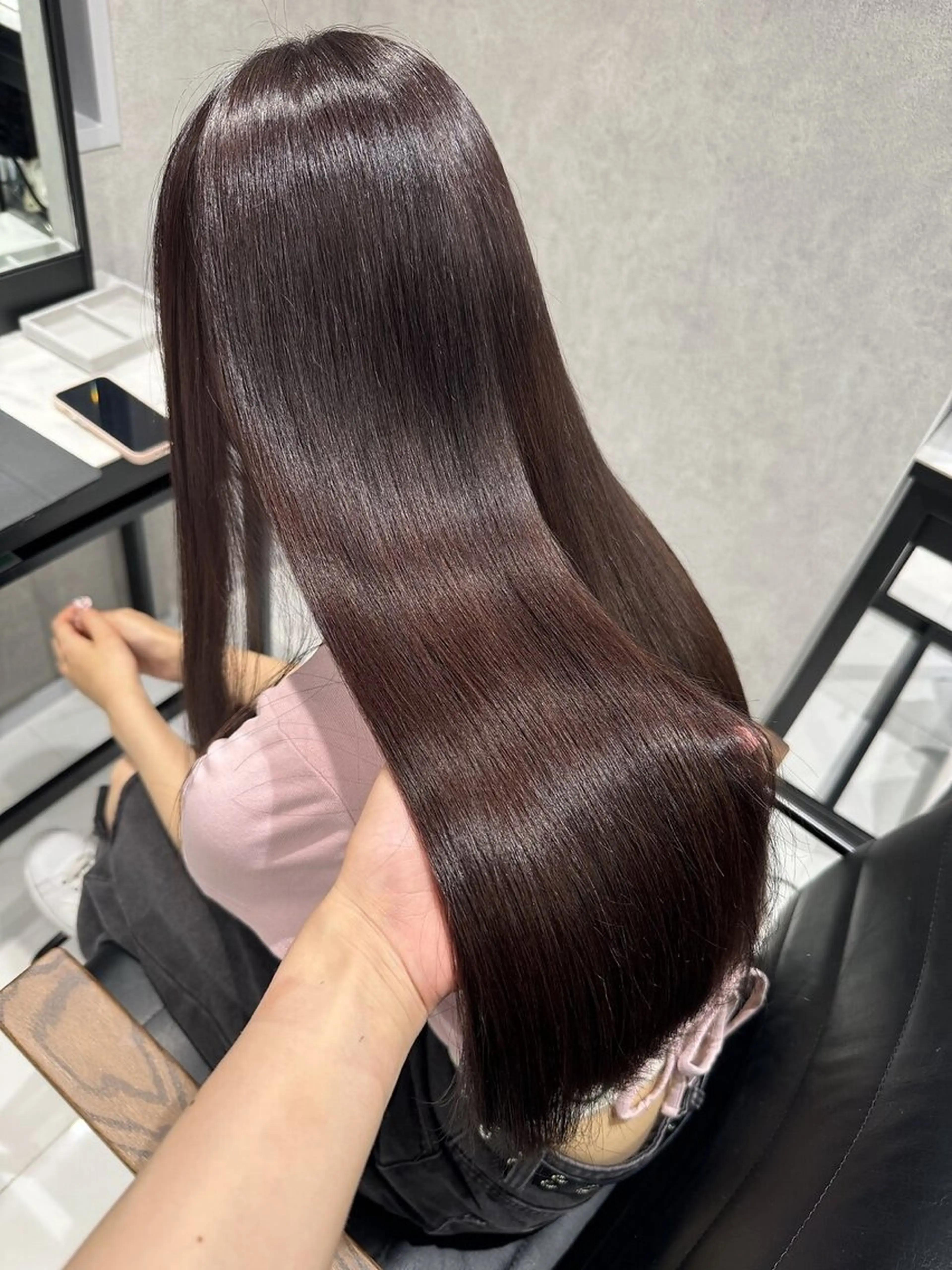 ロング カット ヘアカラー トリートメント 韓国風顔まわり/もみ れ毛/マツエク♡美咲のヘアスタイル