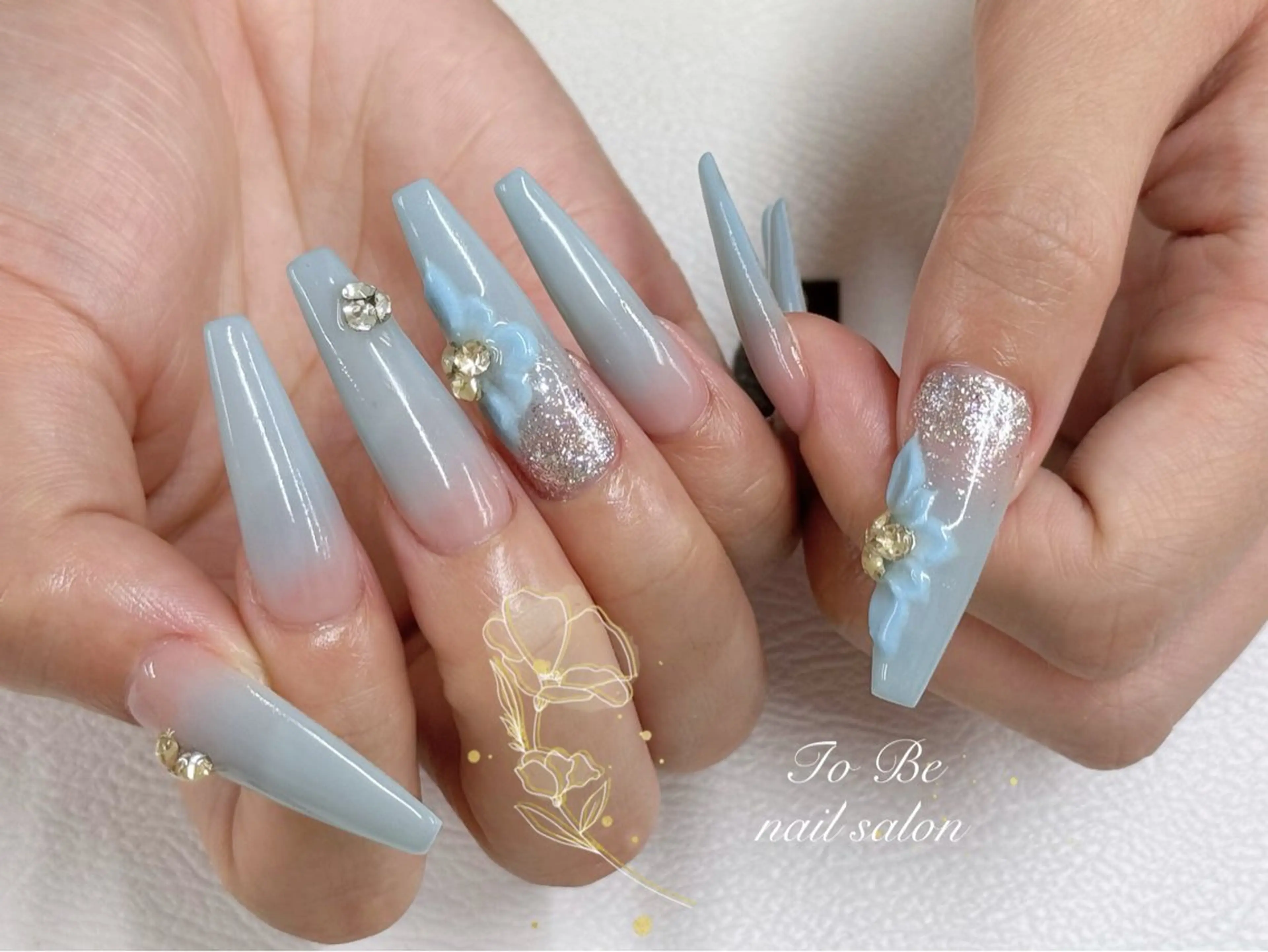 ロング ハンドネイル Nail Salon To Be珈月のネイルデザイン